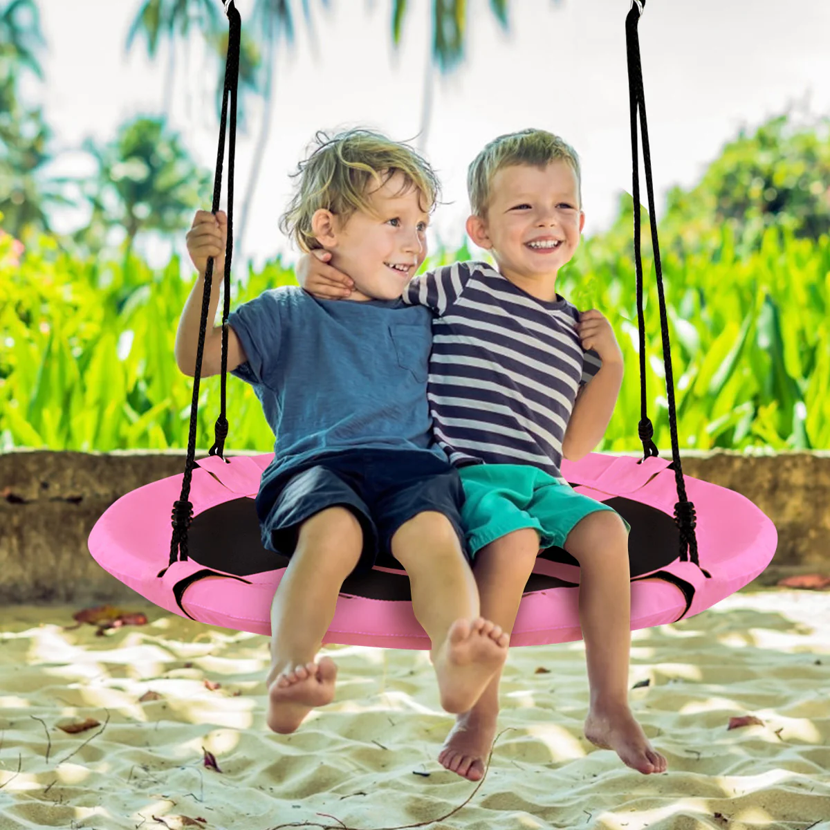 100cm Children Flying Saucer Tree Swing with Adjustable Rope - Image 11
