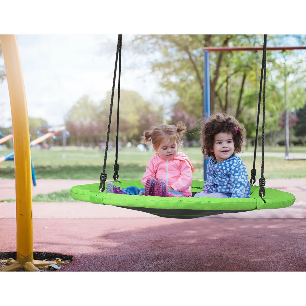 100cm Children Flying Saucer Tree Swing with Adjustable Rope - Image 25