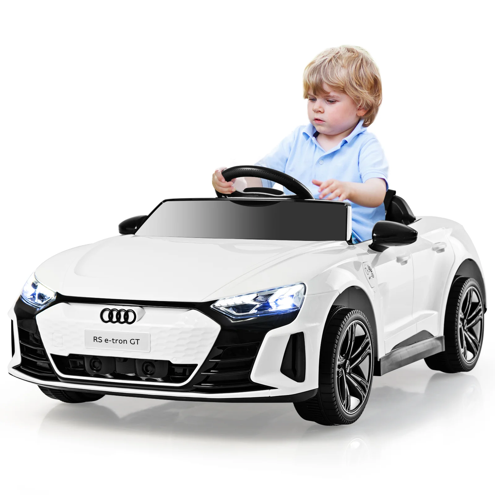 12V Audi Licensed Electric Kids Ride On Car with Remote Control-White - Image 6