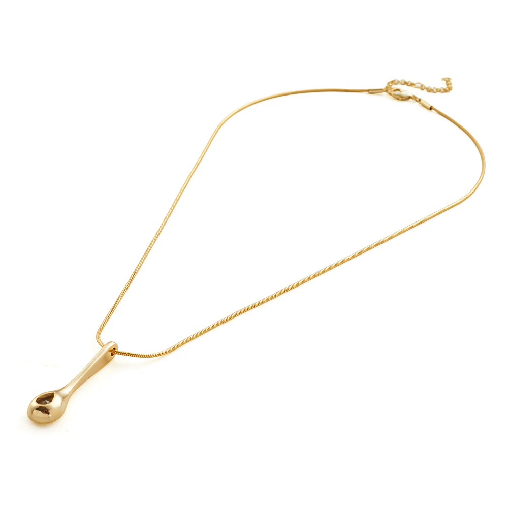 14K Gold Plated Teardrop Necklace - Image 5