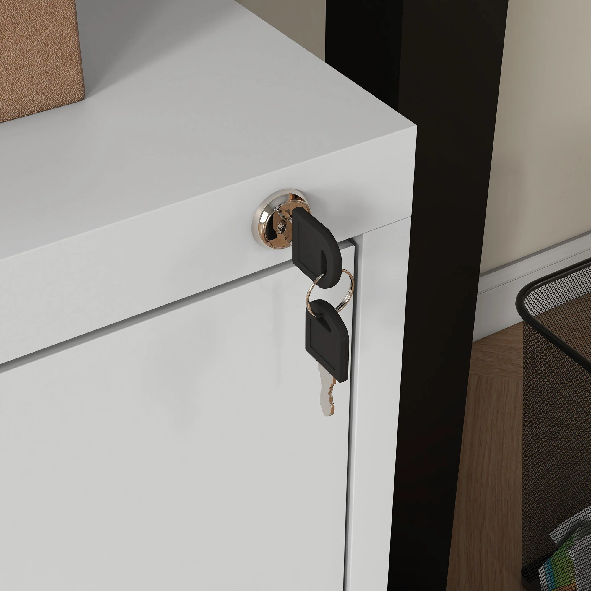 2 Drawer Filing Cabinet With Adjustable Hanging Bar For A4 And Letter Size White - Image 8
