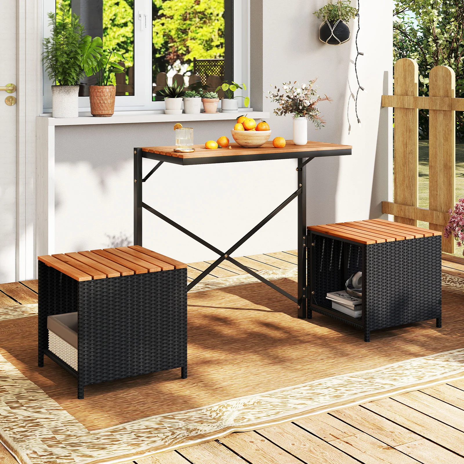 2-in-1 Transforming Picnic Table and Chairs Set - Image 2