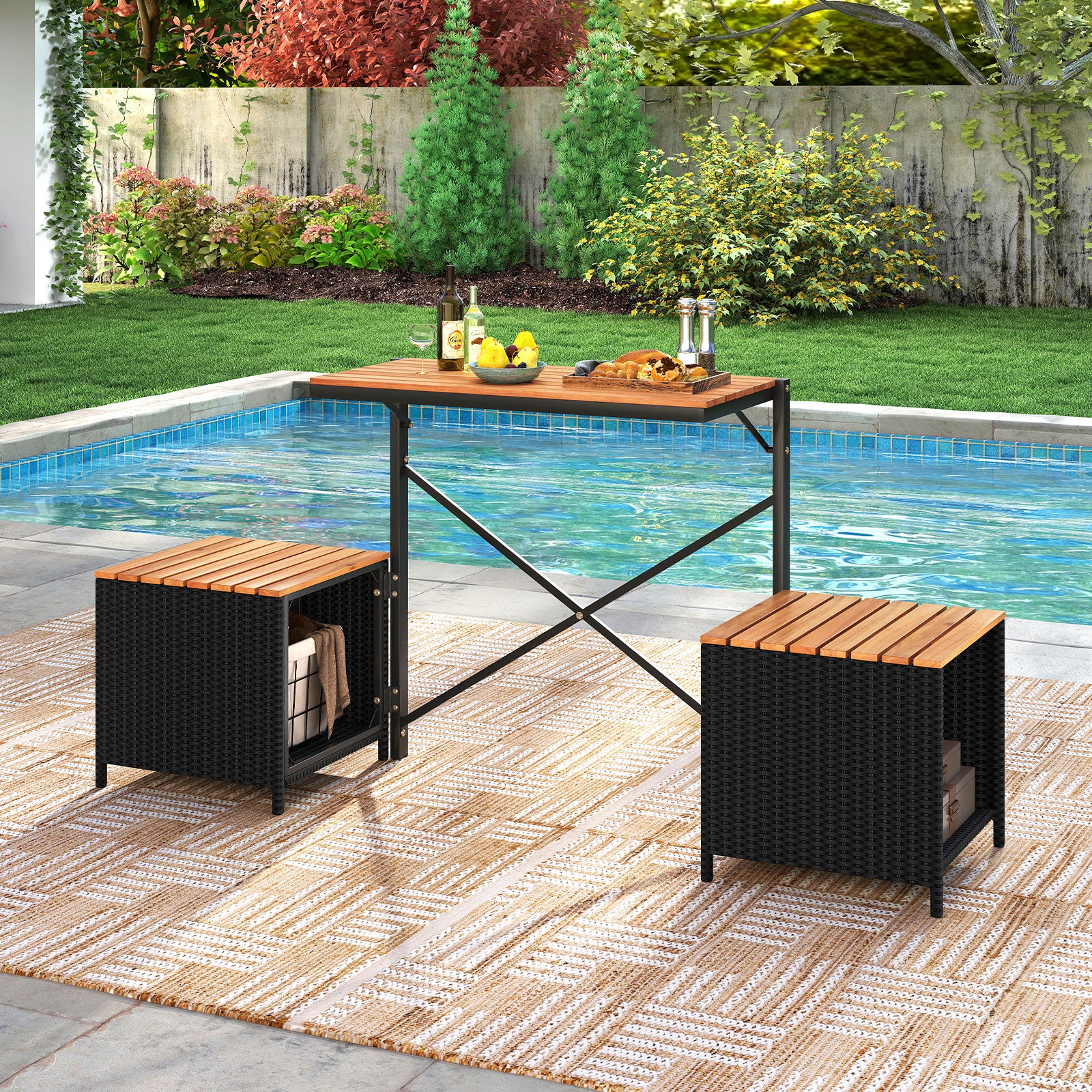 2-in-1 Transforming Picnic Table and Chairs Set - Image 6