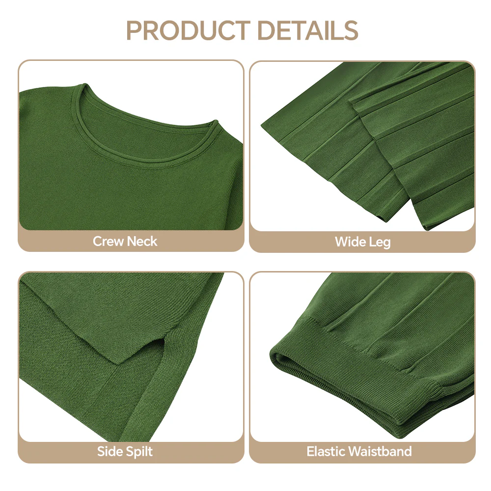 2-Piece Casual Outfits Knitted Lounge Set - Image 5