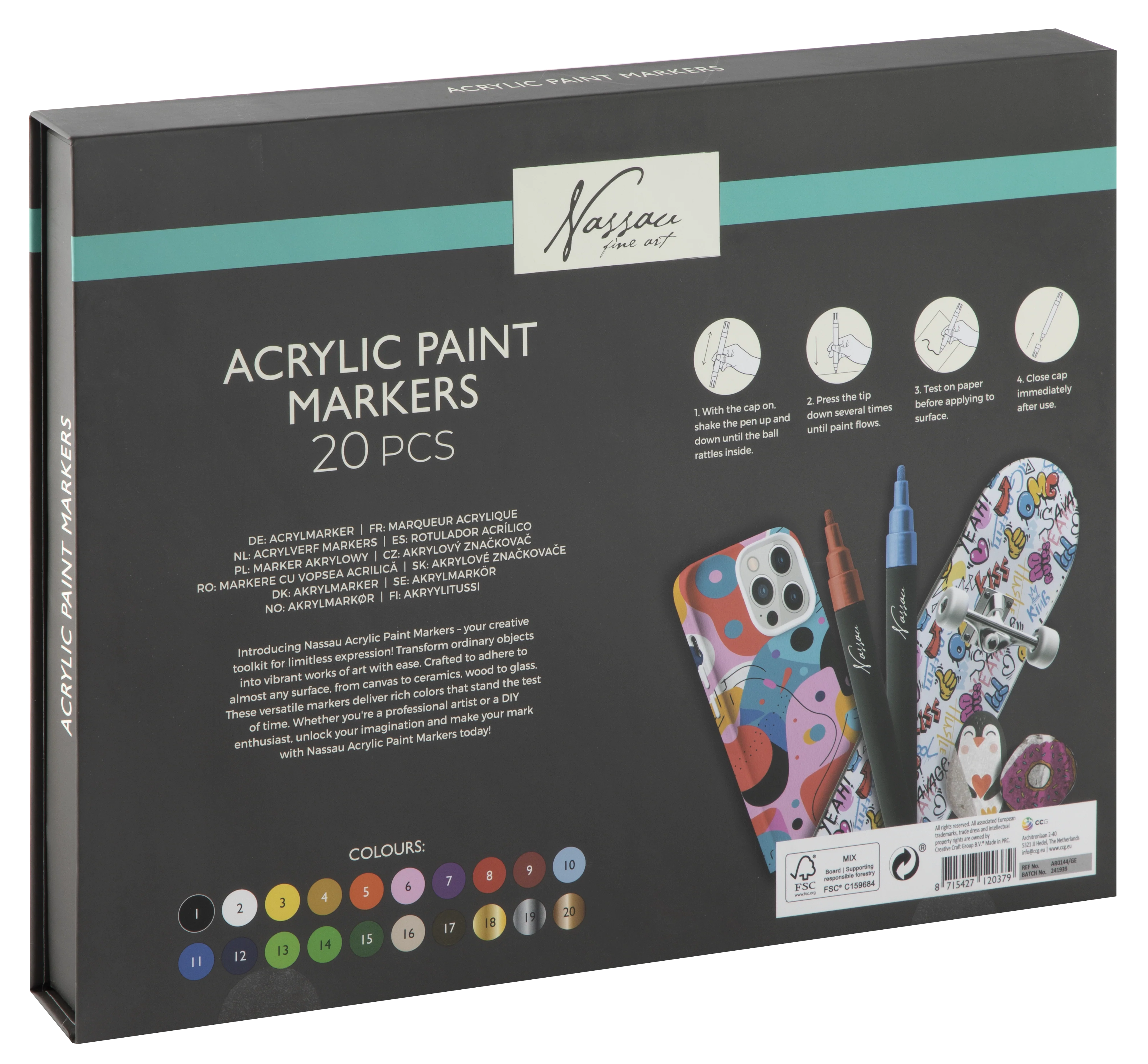 20 Piece Acrylic Markerset - Image 4