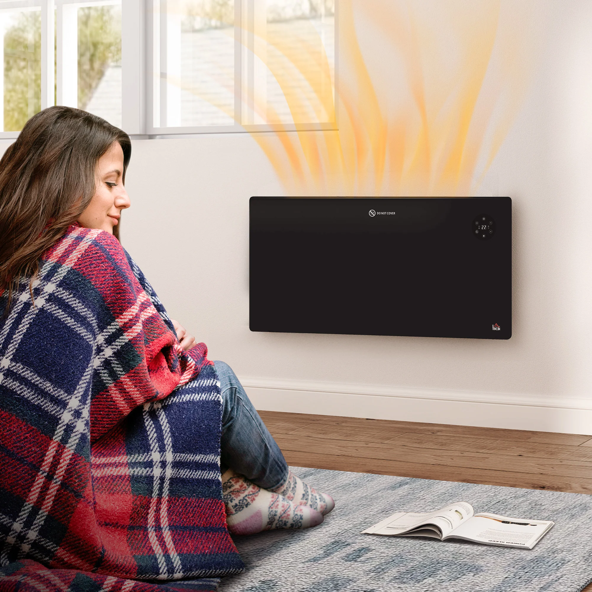 2000W Electric Convector Heater, Quiet Space Heater with LED Display, Black - Image 9