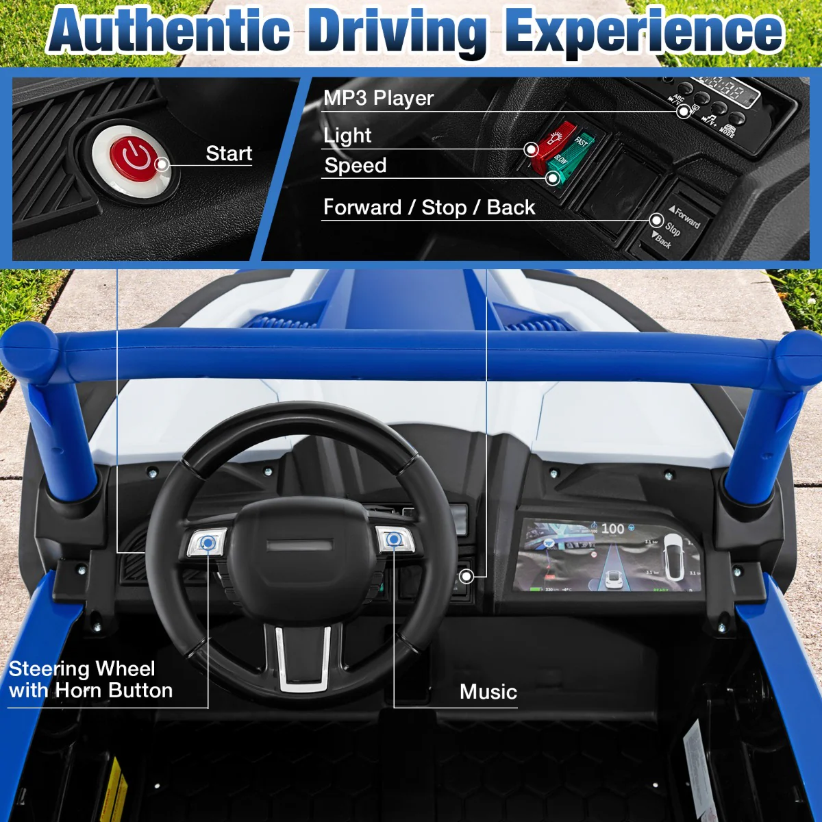 24V 2-Seater Ride On UTV for Kids 4WD/2WD Switchable with Remote & Music - Image 7