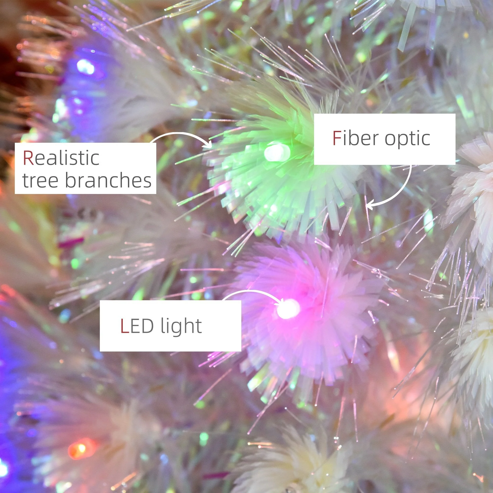 HOMCOM White 3ft Prelit Artificial Christmas Tree - Image 8