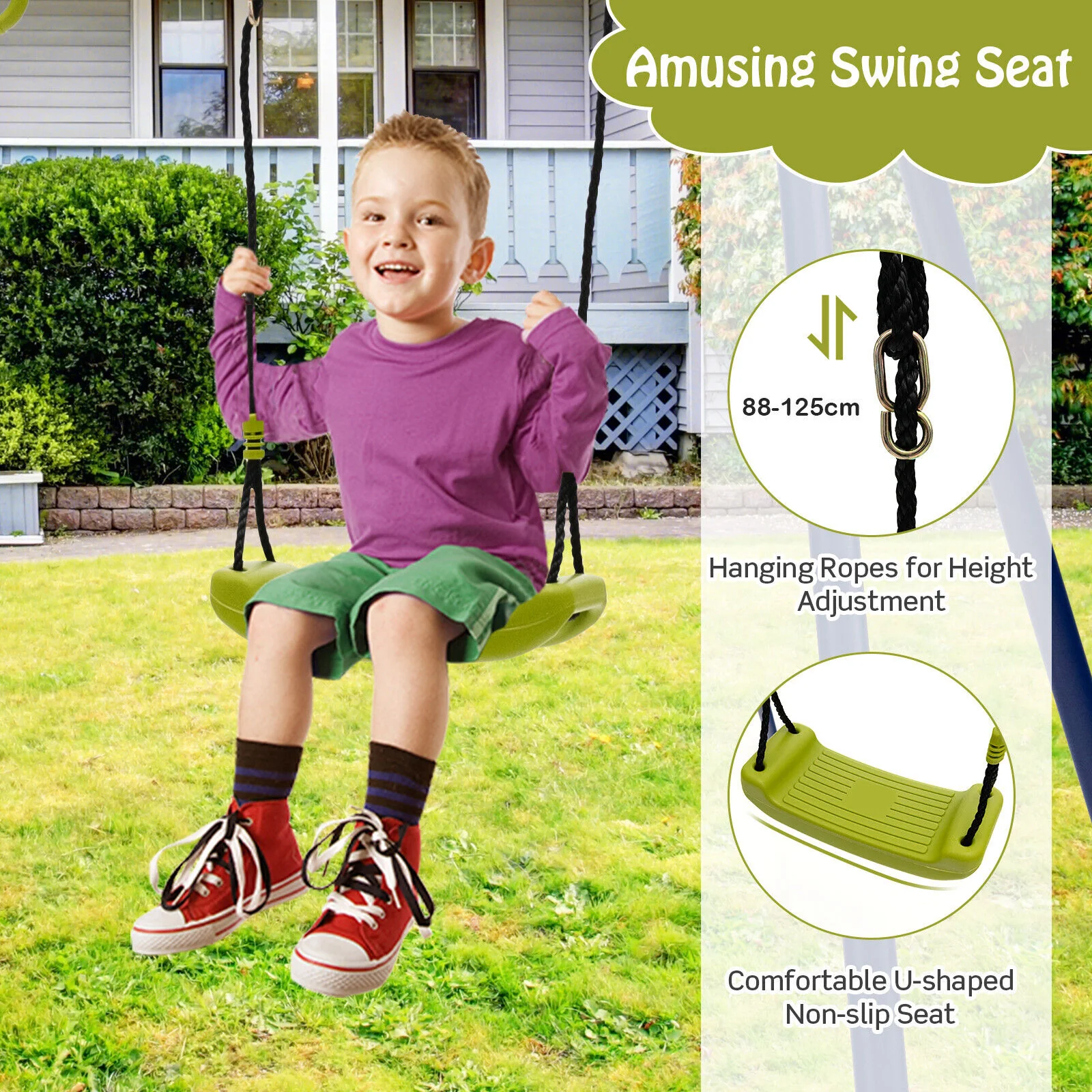 3-in-1 Multifunctional A-Frame Swing Set - Image 9