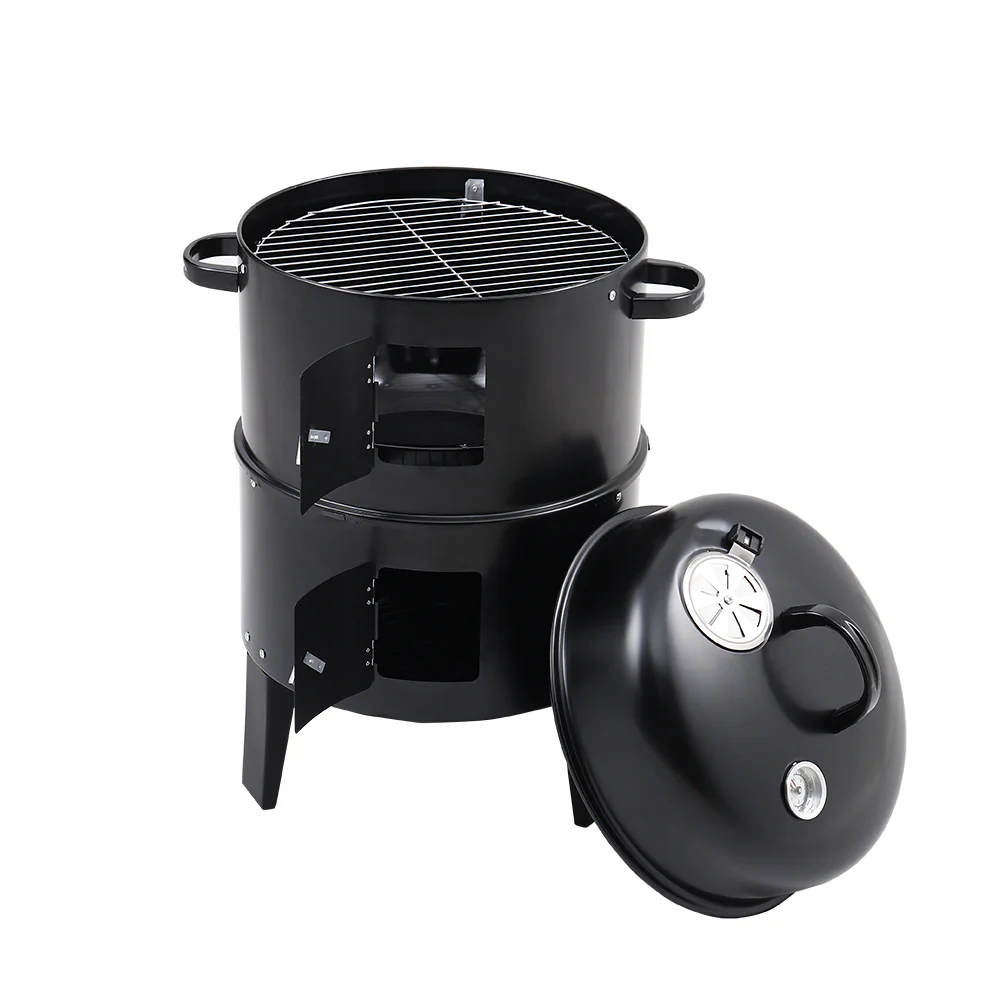 3-In-1 Portable Outdoor Charcoal BBQ Grill Smoker