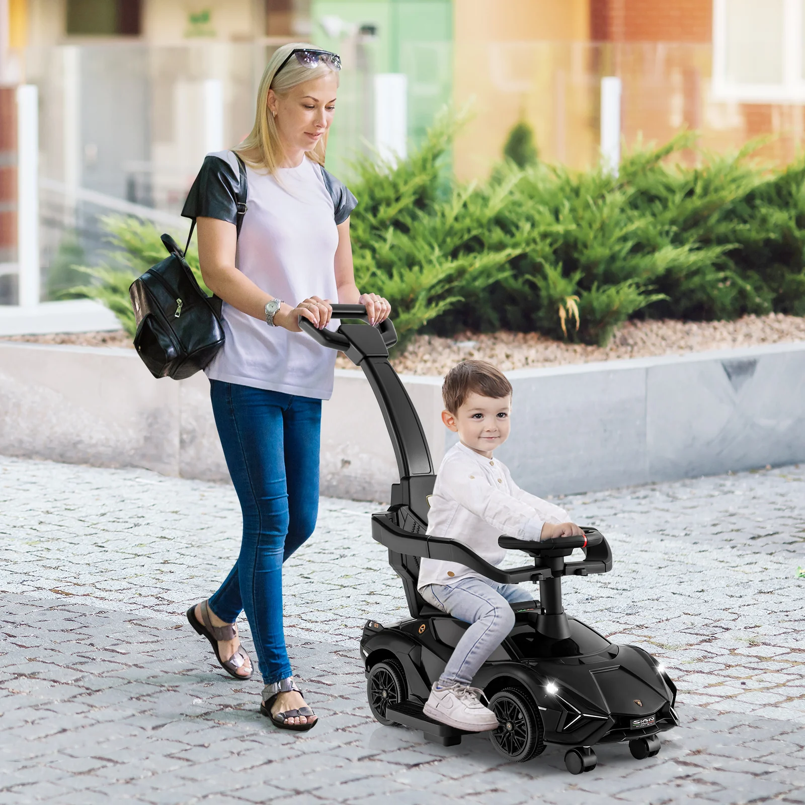 3-in-1 Ride On Push Car with Removable Guardrails and Handle - Image 11