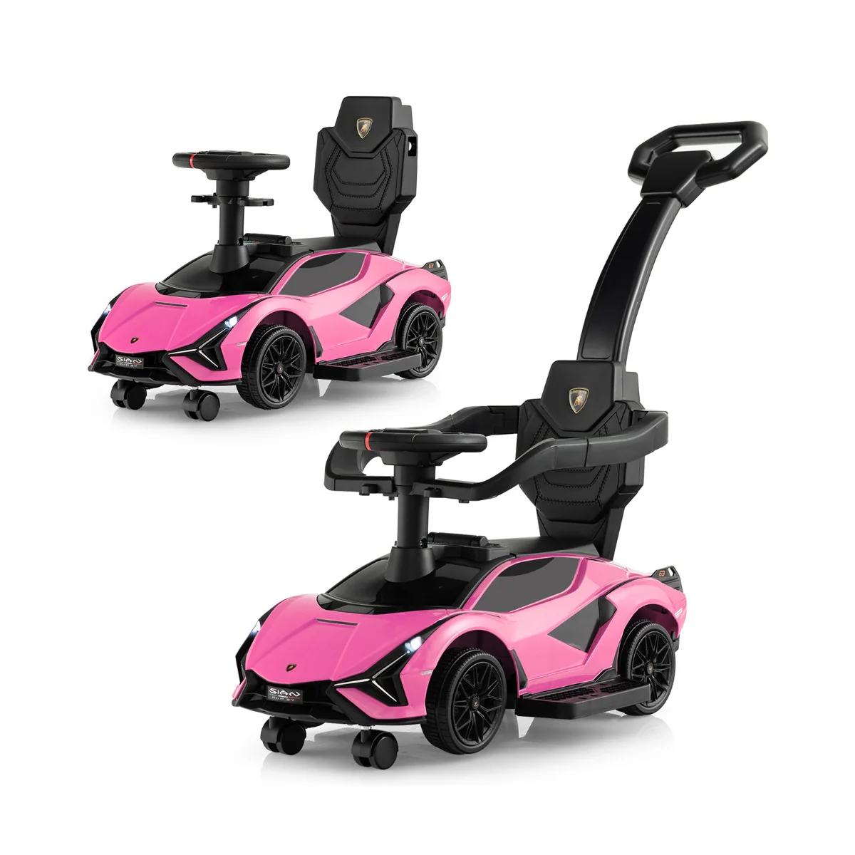 3-in-1 Ride On Push Car with Removable Guardrails and Handle - Image 25
