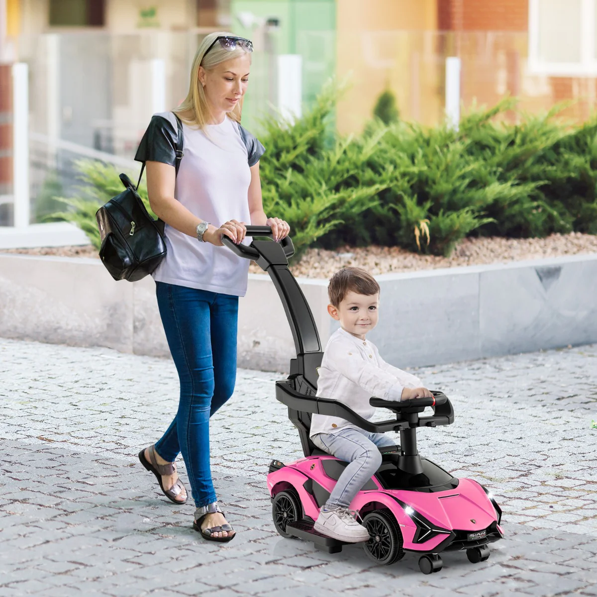 3-in-1 Ride On Push Car with Removable Guardrails and Handle - Image 27