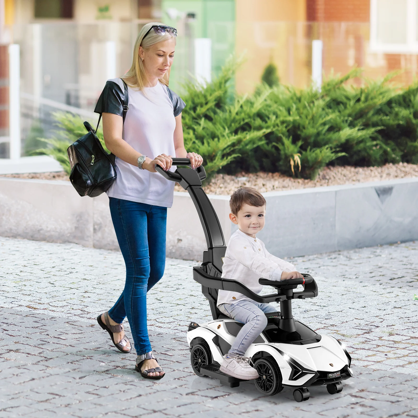 3-in-1 Ride On Push Car with Removable Guardrails and Handle - Image 3