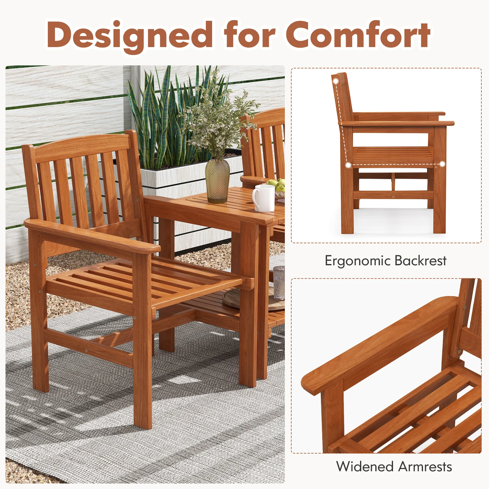 3 Piece Patio Bistro Table and Chairs Set - Image 10