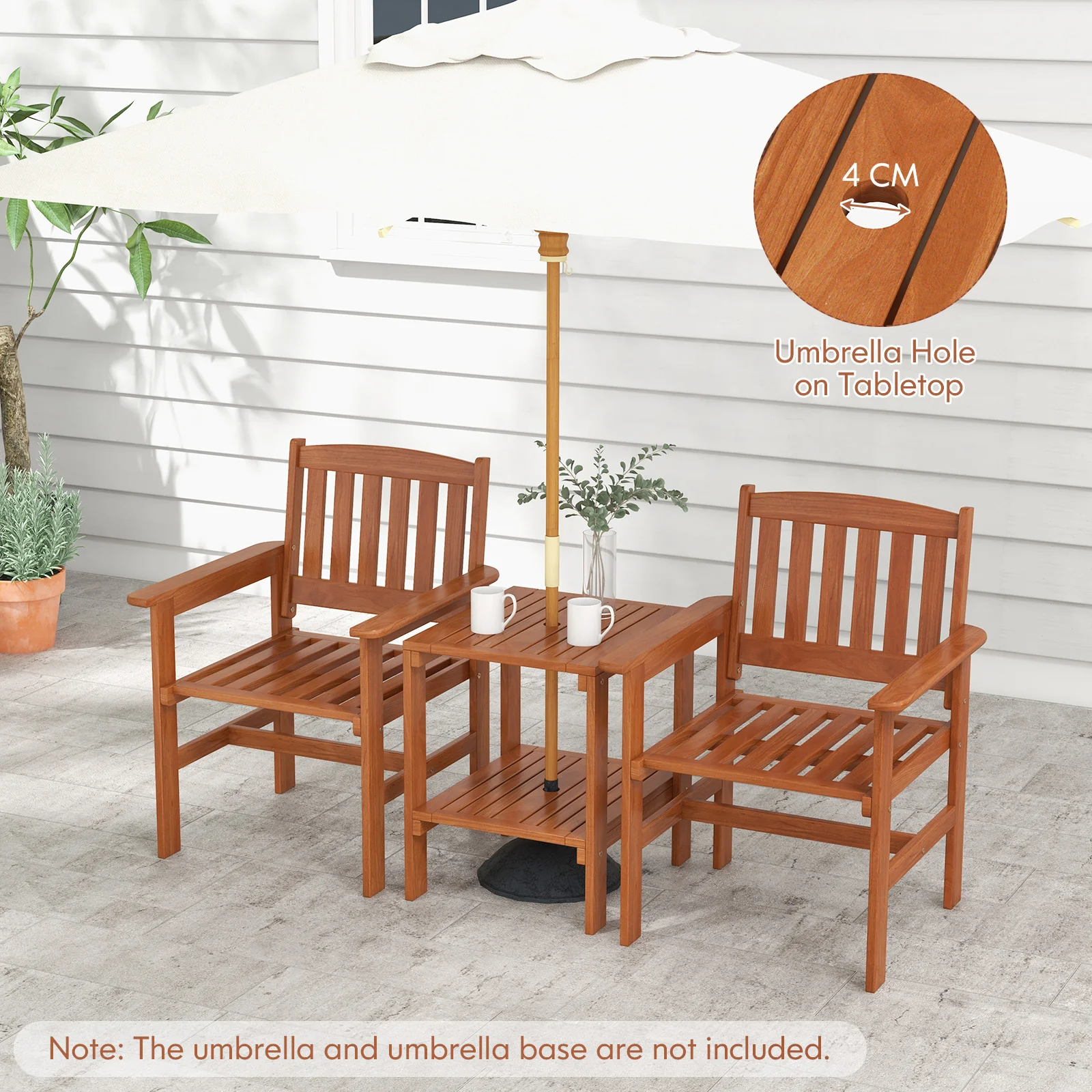 3 Piece Patio Bistro Table and Chairs Set - Image 7