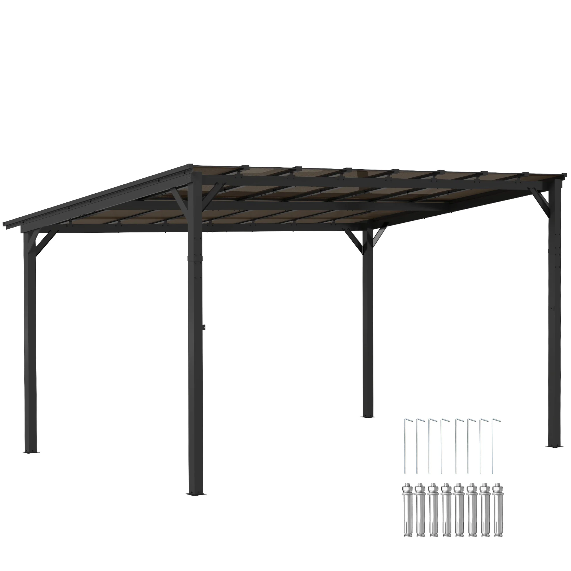 3 X 4.3m Pergola Kit Gazebo With UPF 50+ And Waterproof Polycarbonate Roof - Image 10