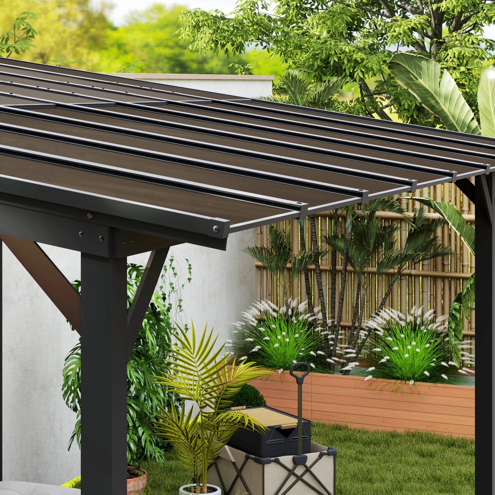 3 X 4.3m Pergola Kit Gazebo With UPF 50+ And Waterproof Polycarbonate Roof - Image 18