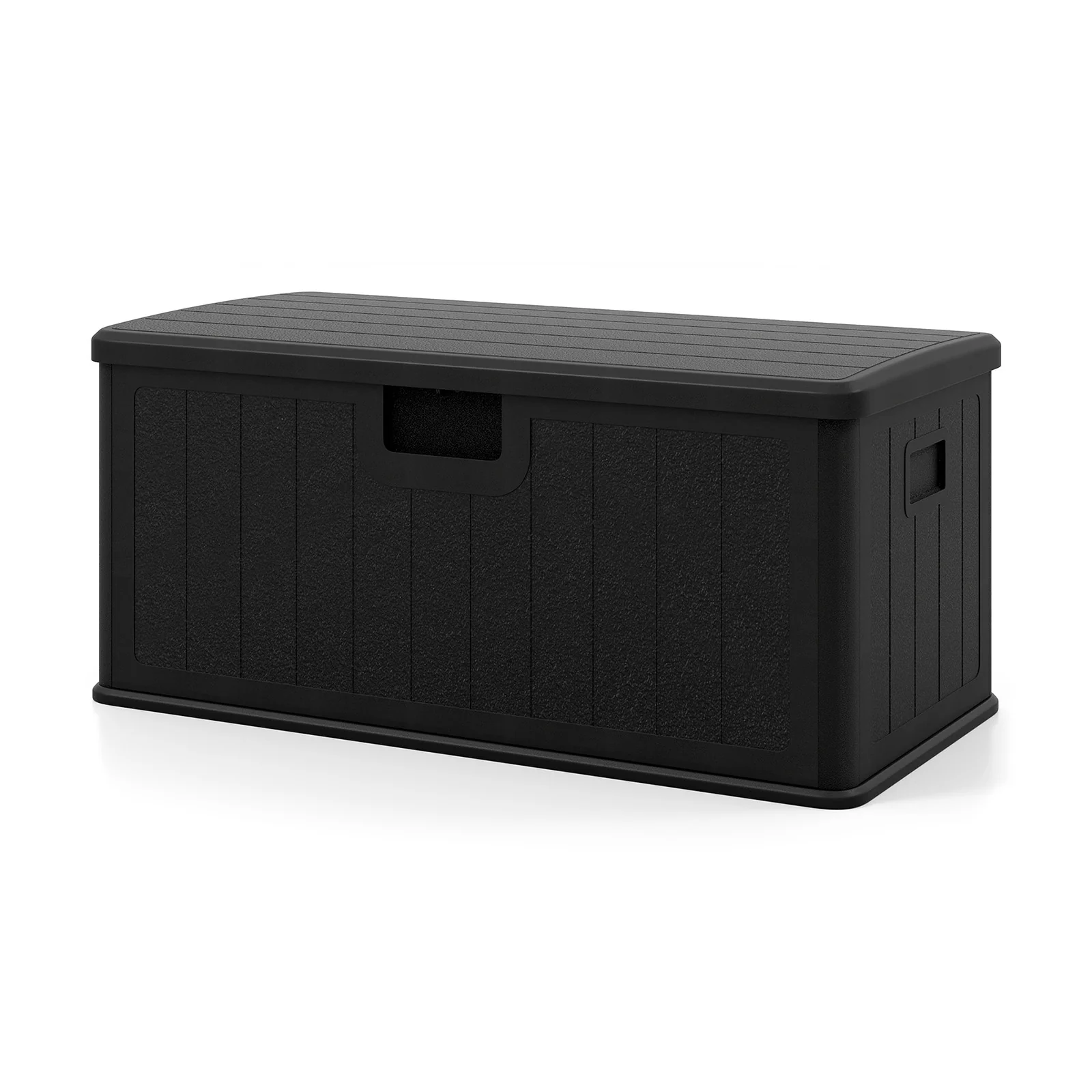380L Large Waterproof Storage Deck Box for Garden Tools-Black - Image 4