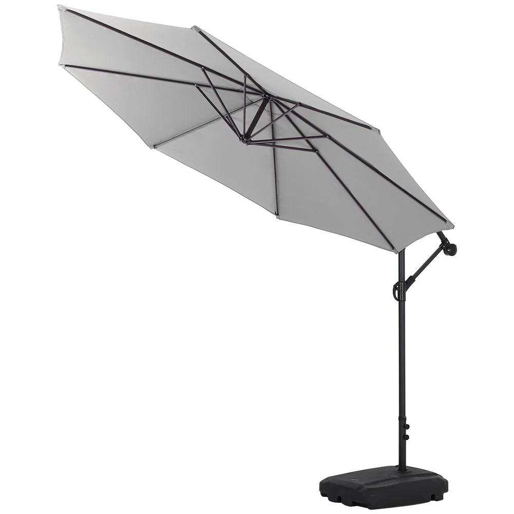 3M Large Banana Cantilever Patio Parasol For Outdoor Sunshade And Rain With Fillable Base On Wheels - Image 5