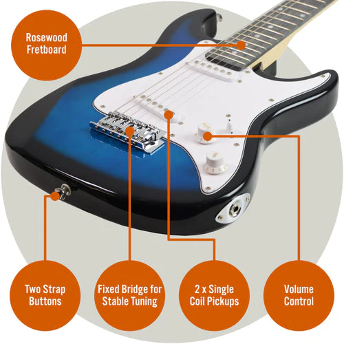 3rd Avenue 3/4 Size Electric Guitar Pack- Pastel Blue - Image 4