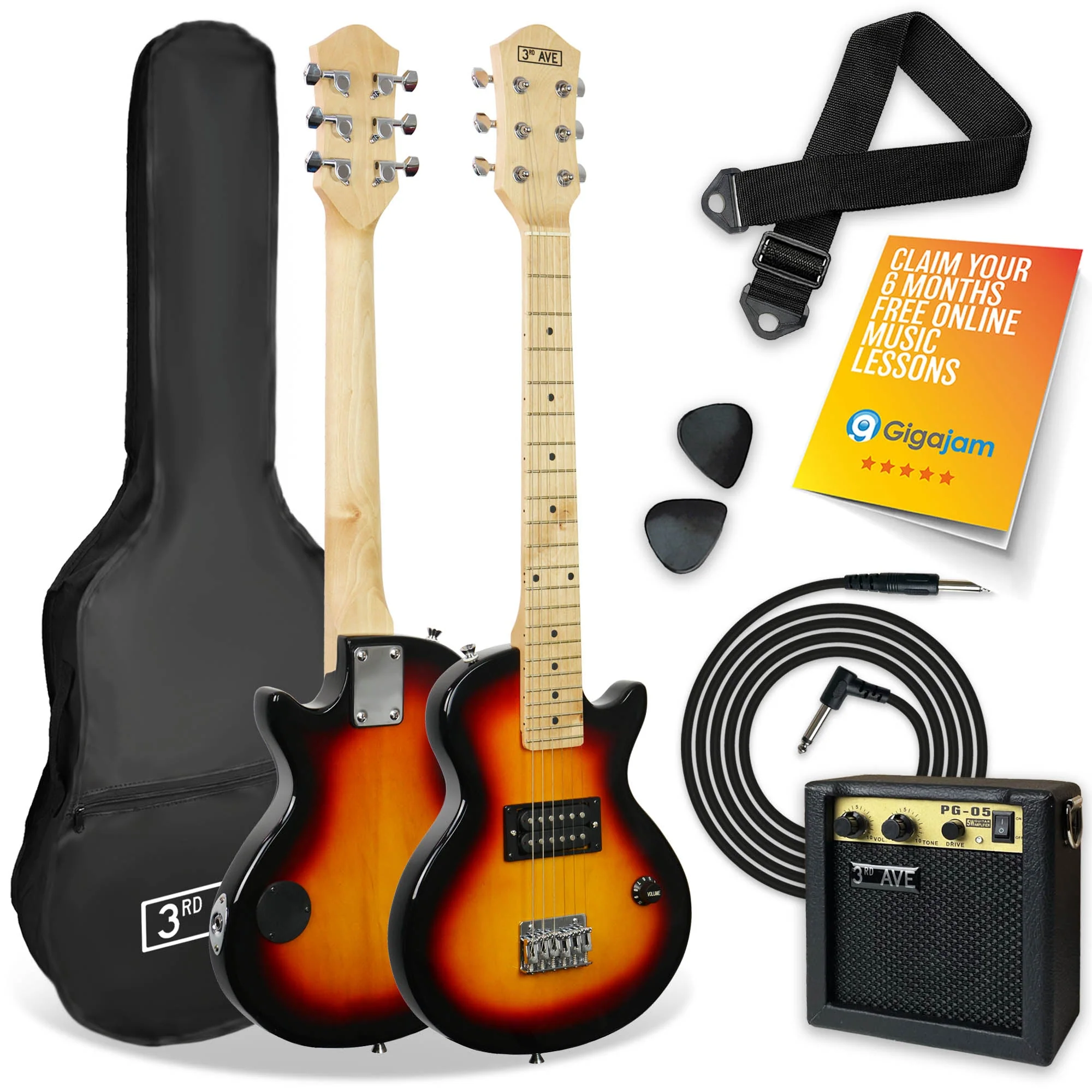 3rd Avenue 34 Inch Junior Electric Guitar Pack - Sunburst