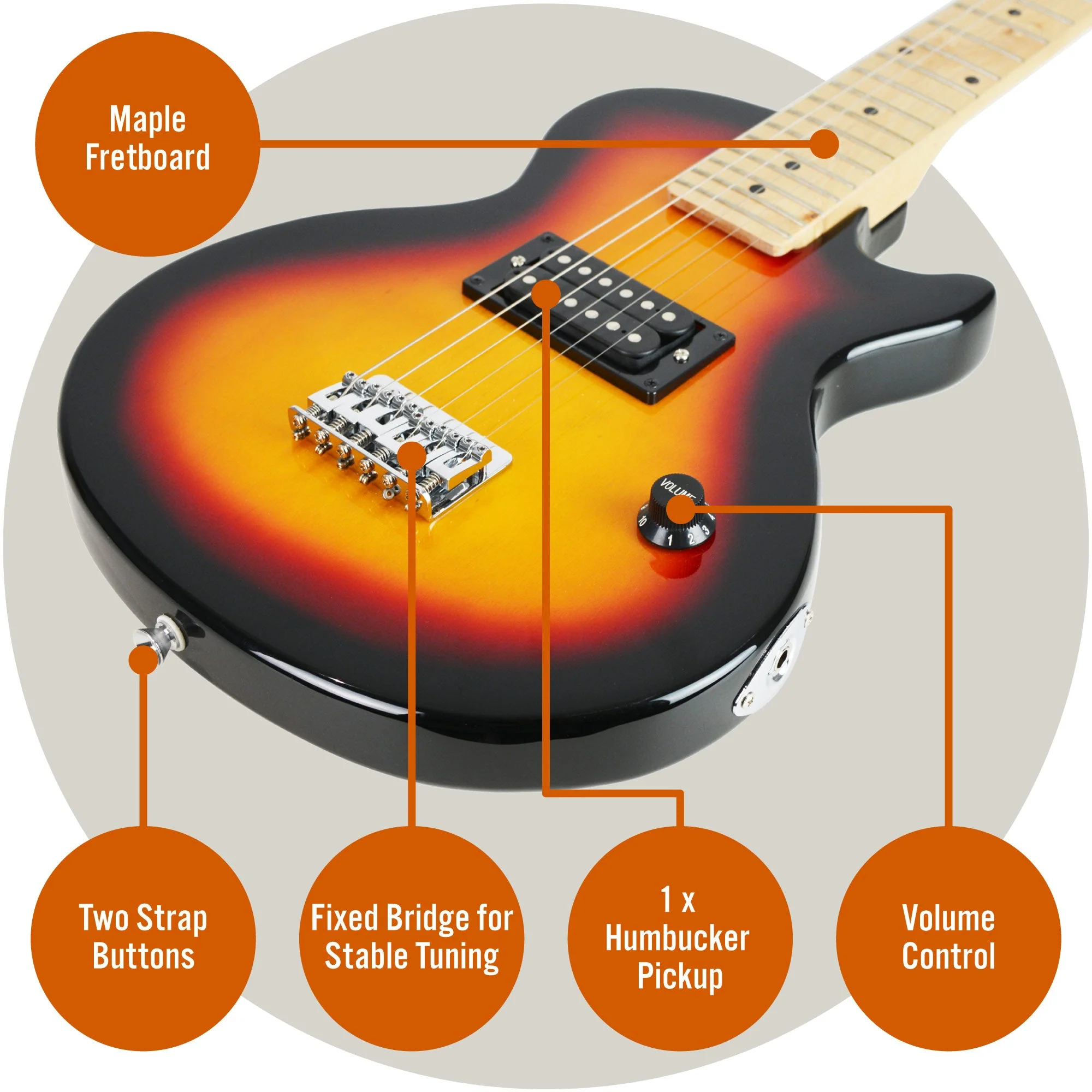 3rd Avenue 34 Inch Junior Electric Guitar Pack - Sunburst - Image 4