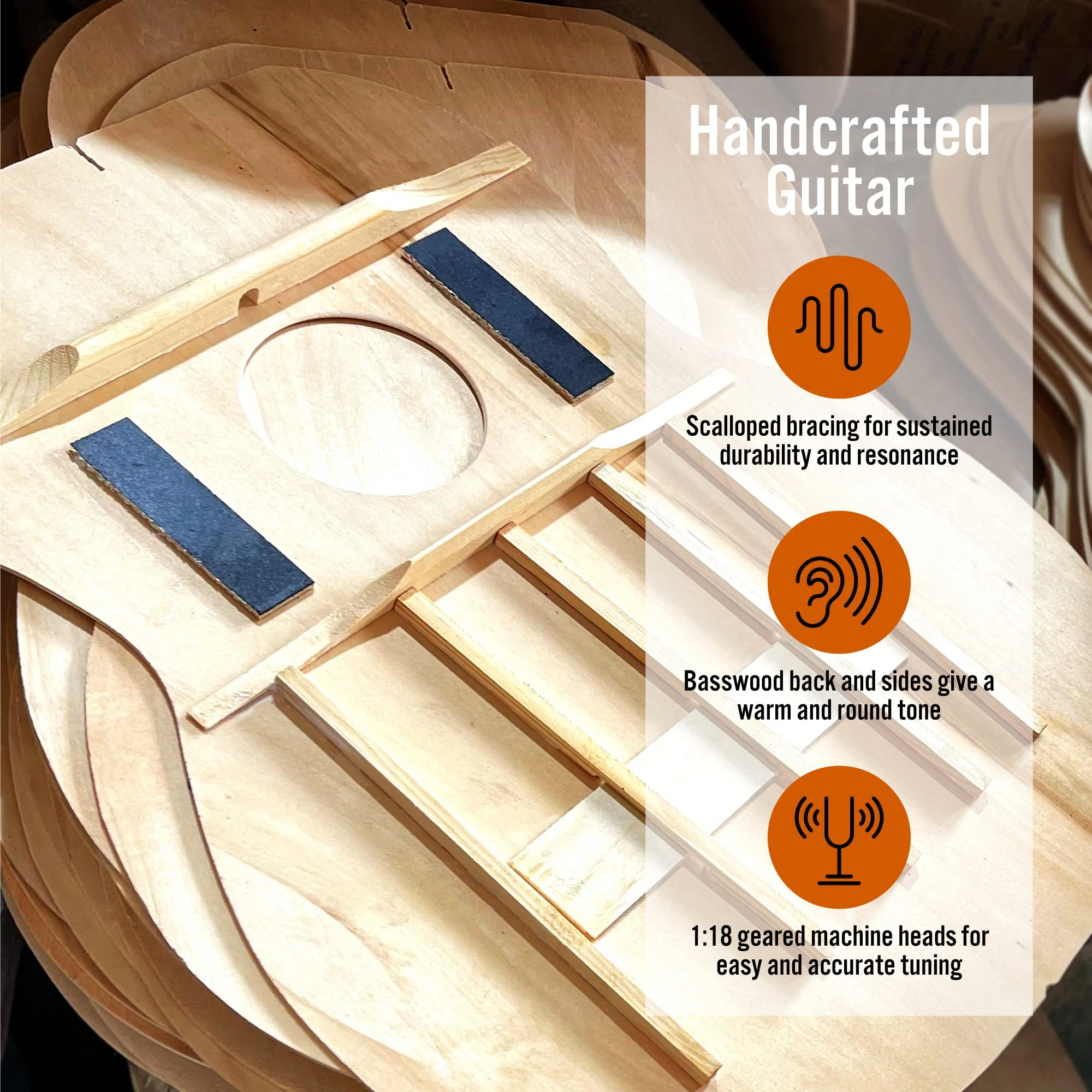 3rd Avenue Full Size Classical Guitar Pack - Sunburst - Image 4