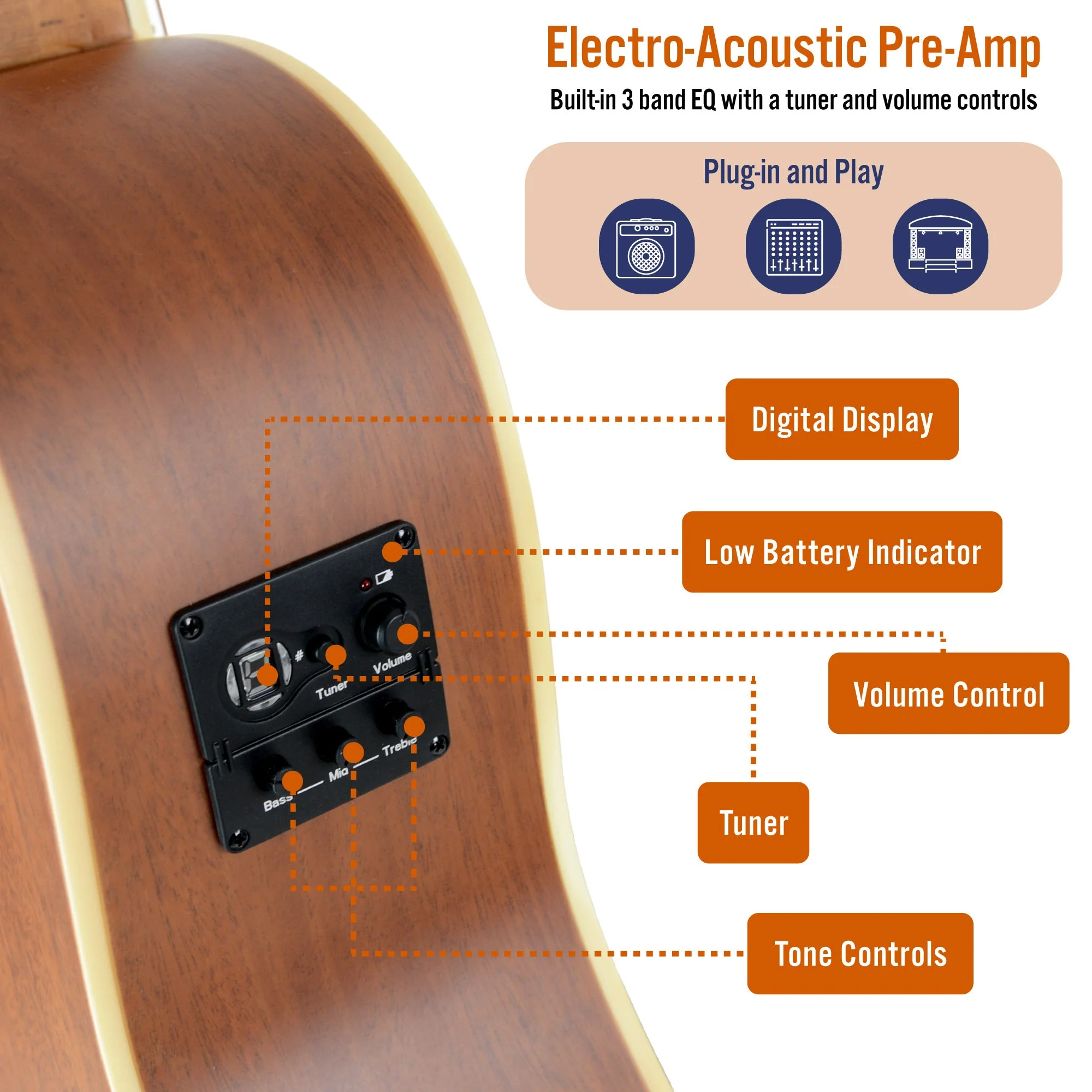 3rd Avenue MX Cutaway Electro Acoustic Guitar Pack - Natural - Image 4