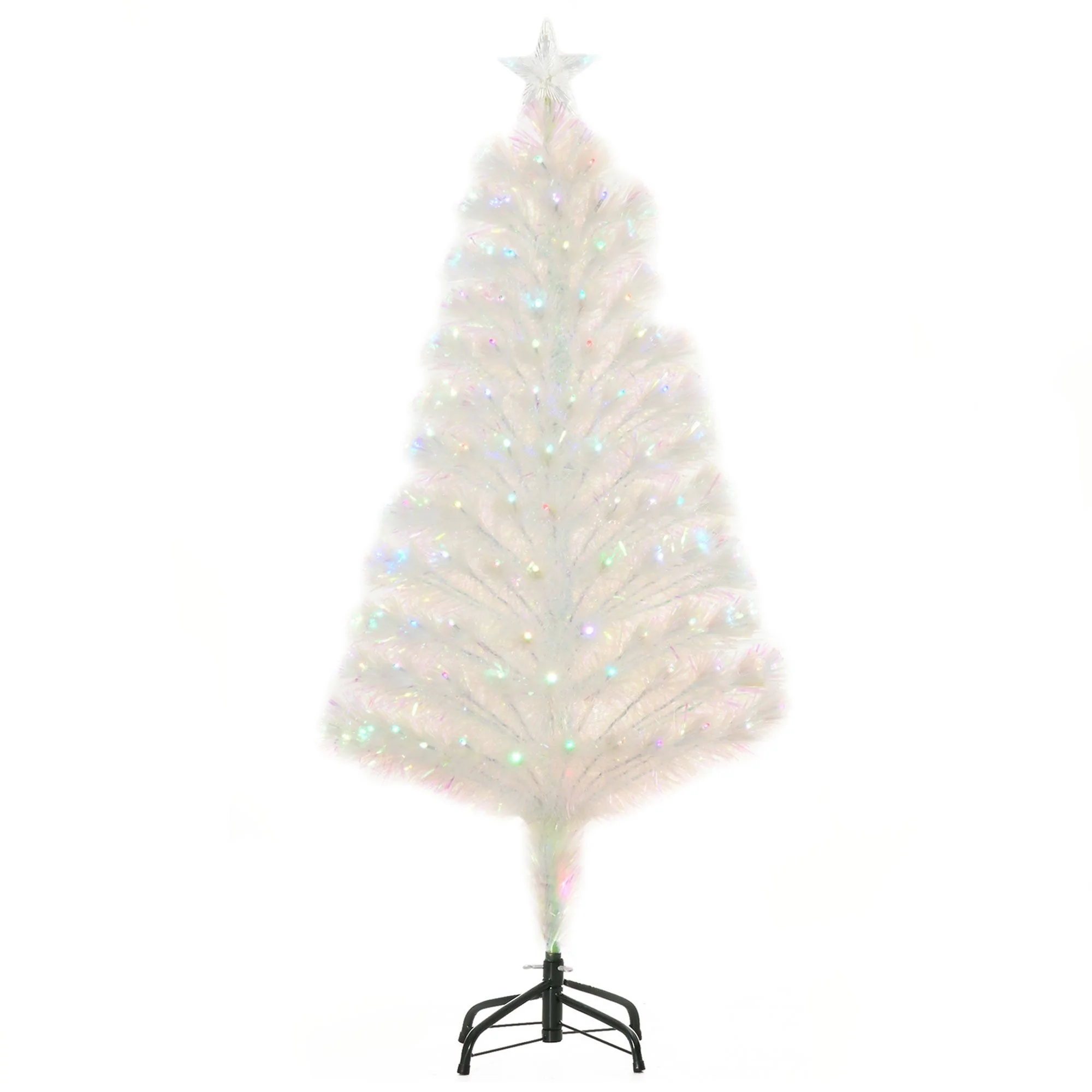 HOMCOM 4ft White Pre-Lit Artificial Christmas Tree
