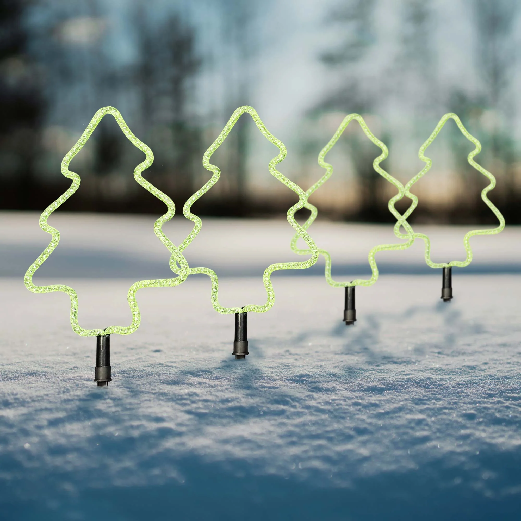 Christmas Sparkle Outdoor Stakes Christmas Tree - 4 Pack Mains Powered - Image 3