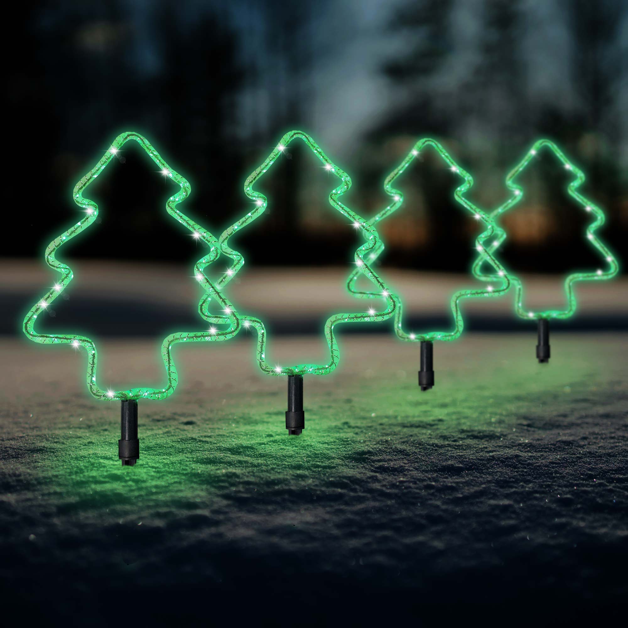 Christmas Sparkle Outdoor Stakes Christmas Tree - 4 Pack Mains Powered - Image 5