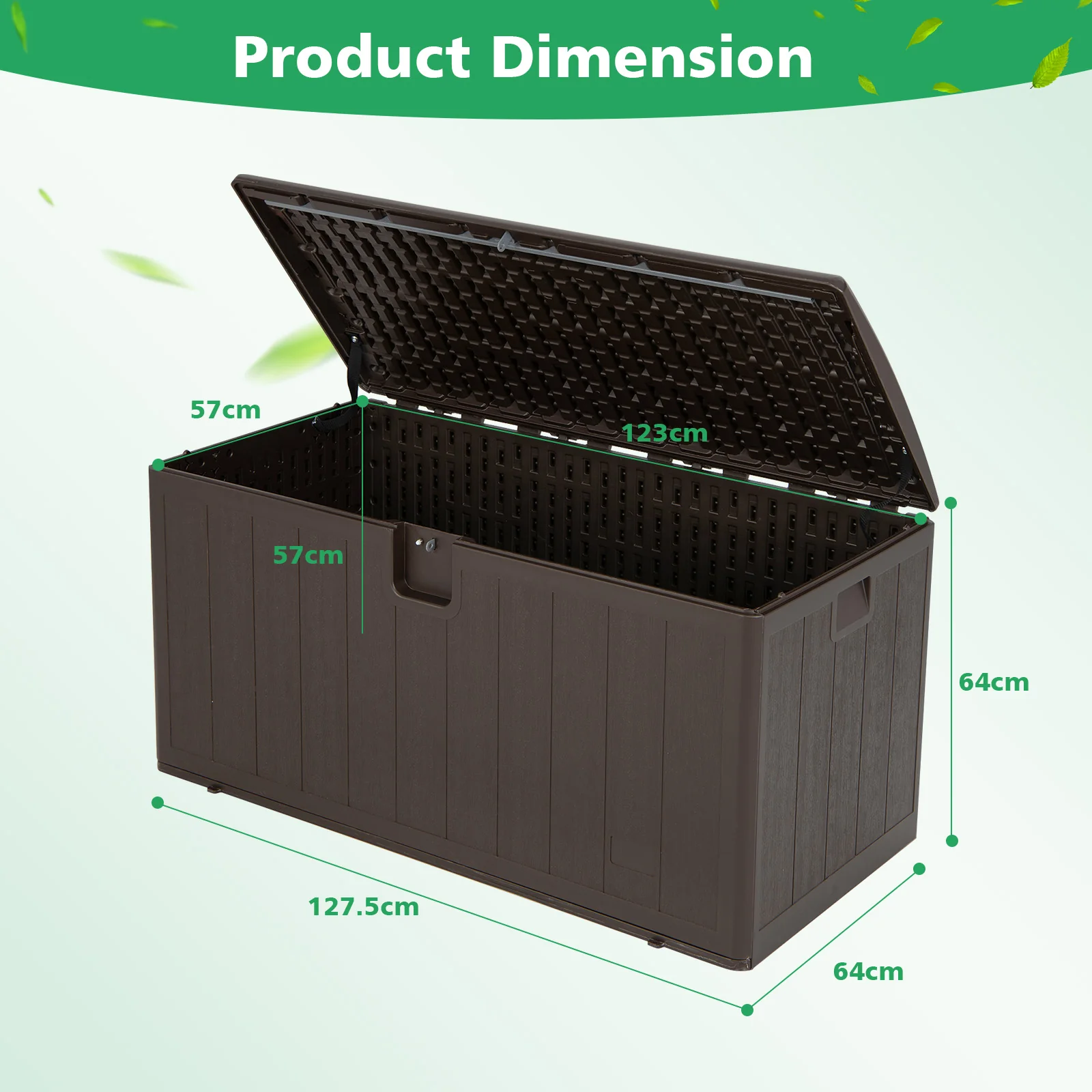 400L Outdoor Storage Deck Box wIth Lockable Cover - Image 5