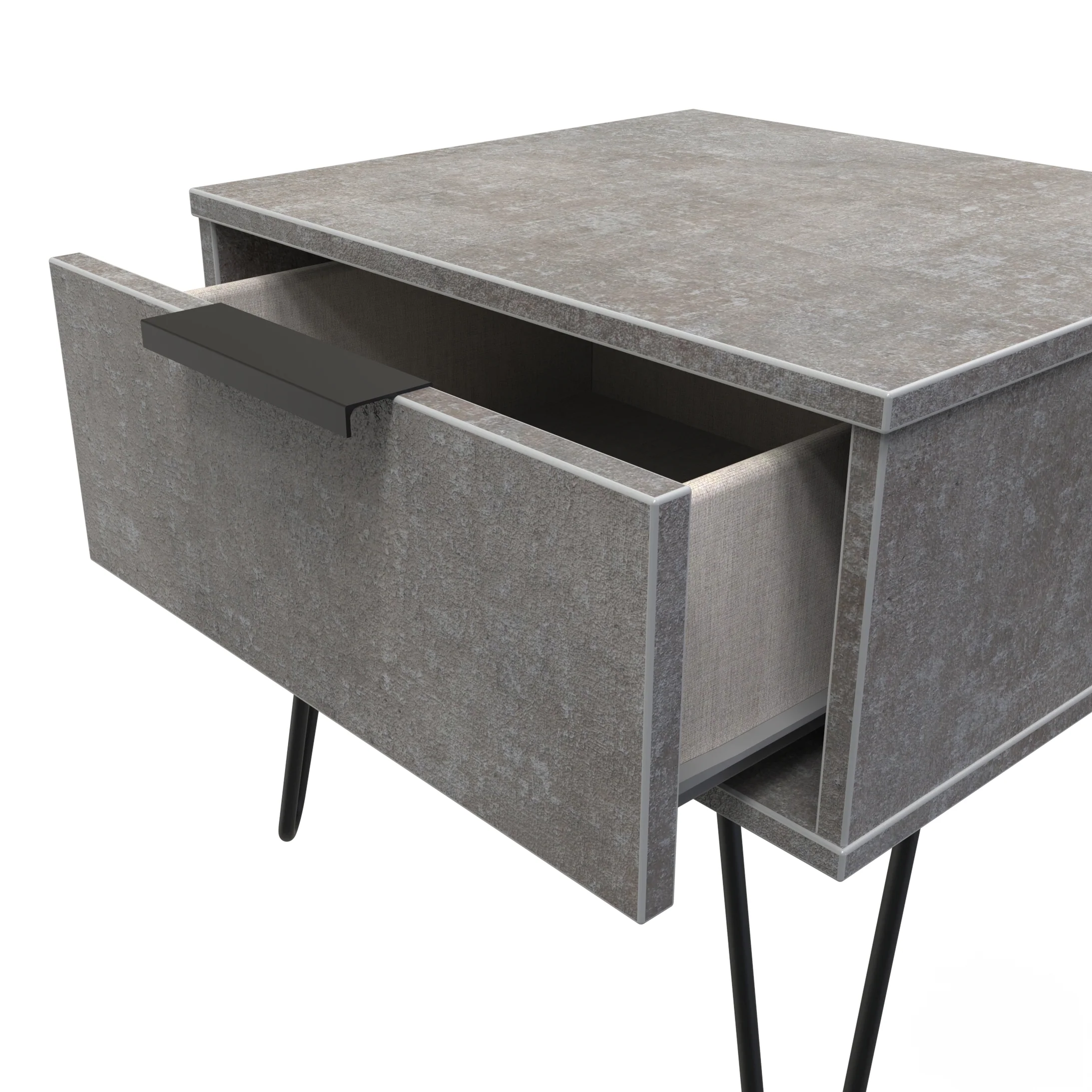 Haiti Ready Assembled Bedside Table with 1 Drawer - Pewter - Image 3