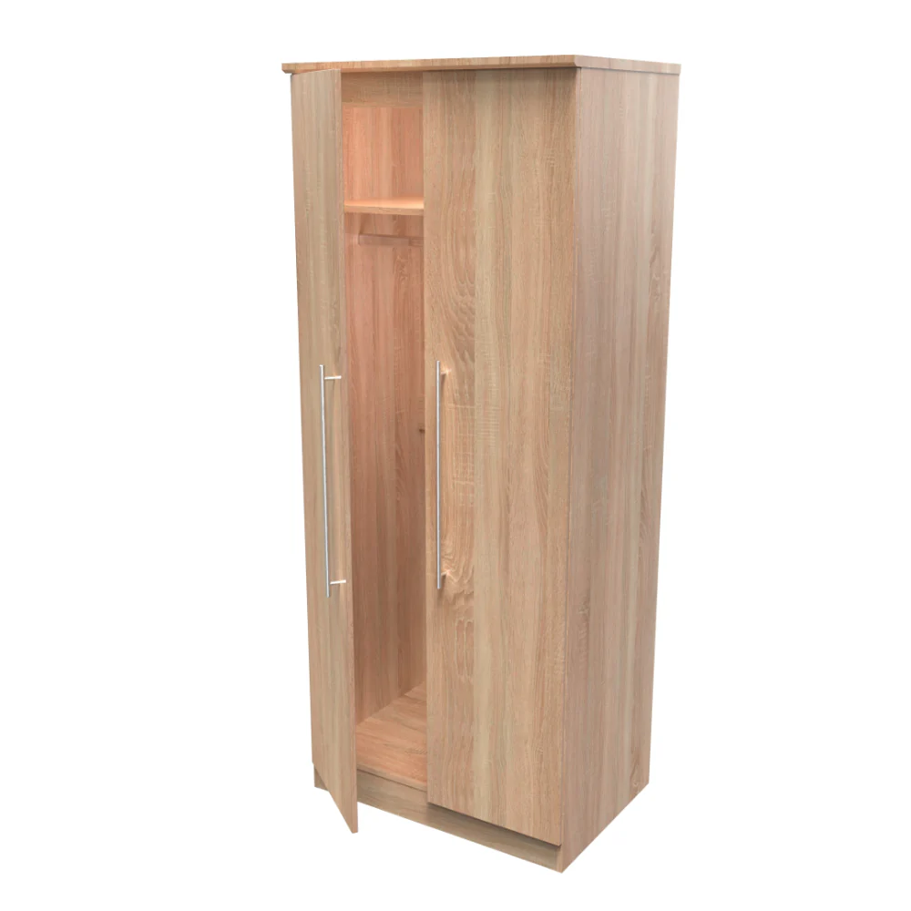 Sofia Ready Assembled Wardrobe with 2 Doors  - Bardolino Oak - Image 4