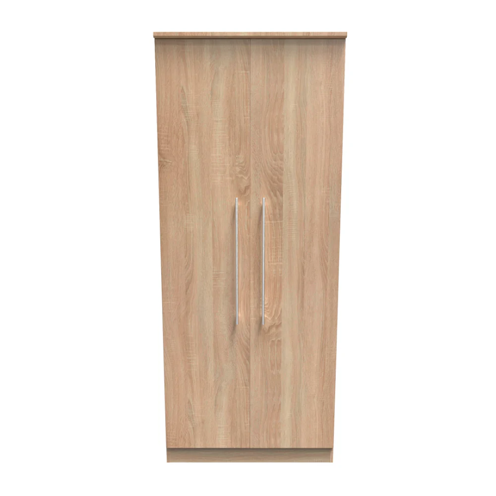 Sofia Ready Assembled Wardrobe with 2 Doors  - Bardolino Oak - Image 5