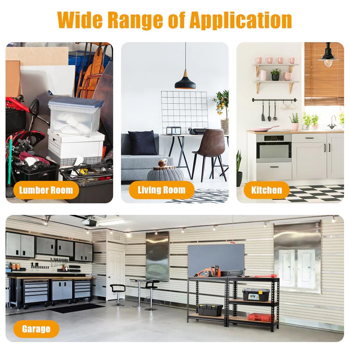 5-Tier Storage Rack with Adjustable Boards-Black - Image 7