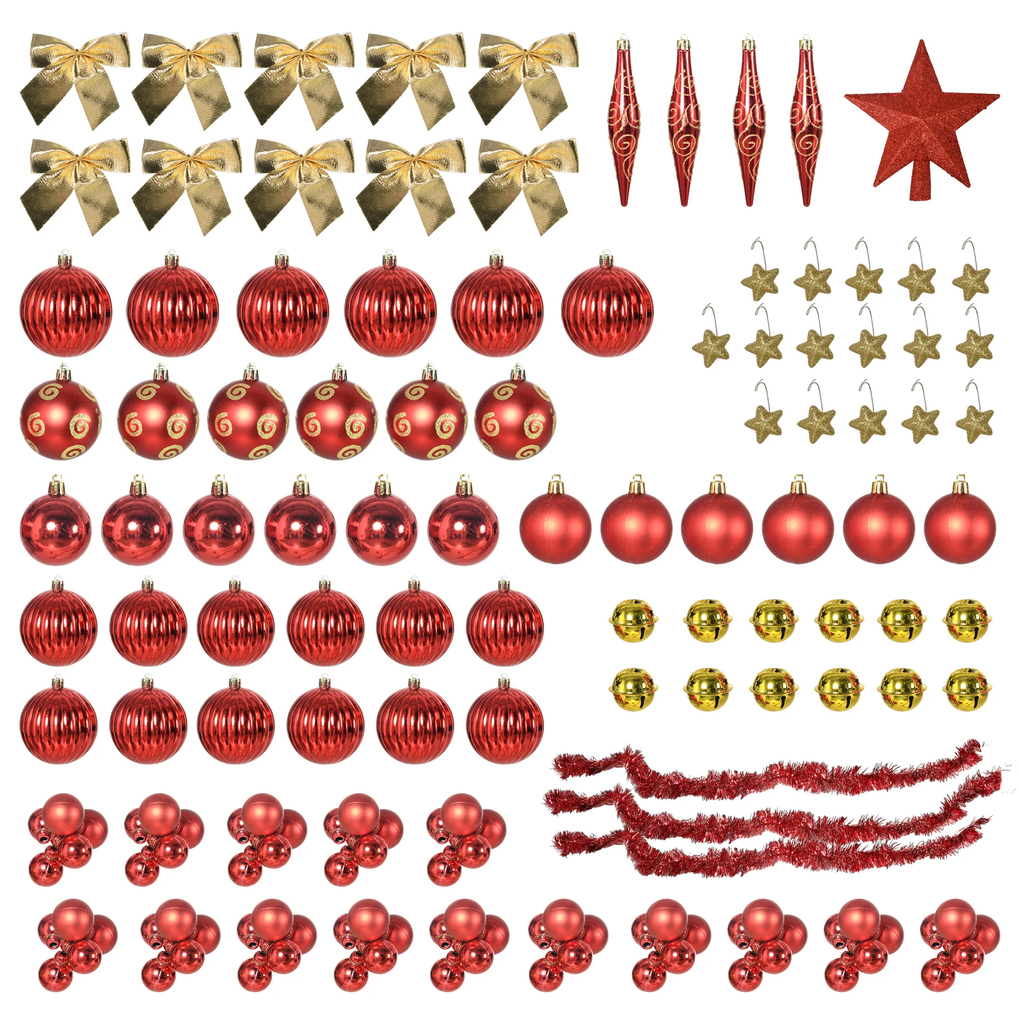 6' Artificial Prelit Christmas Trees Holiday Décor with Warm White LED Lights, Tinsel - Image 8