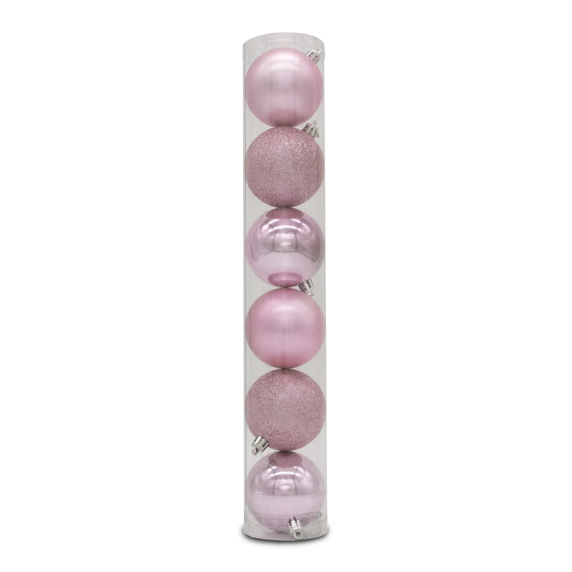 Christmas Sparkle Tube of 6 6cm Shatterproof Baubles in Red - Image 3