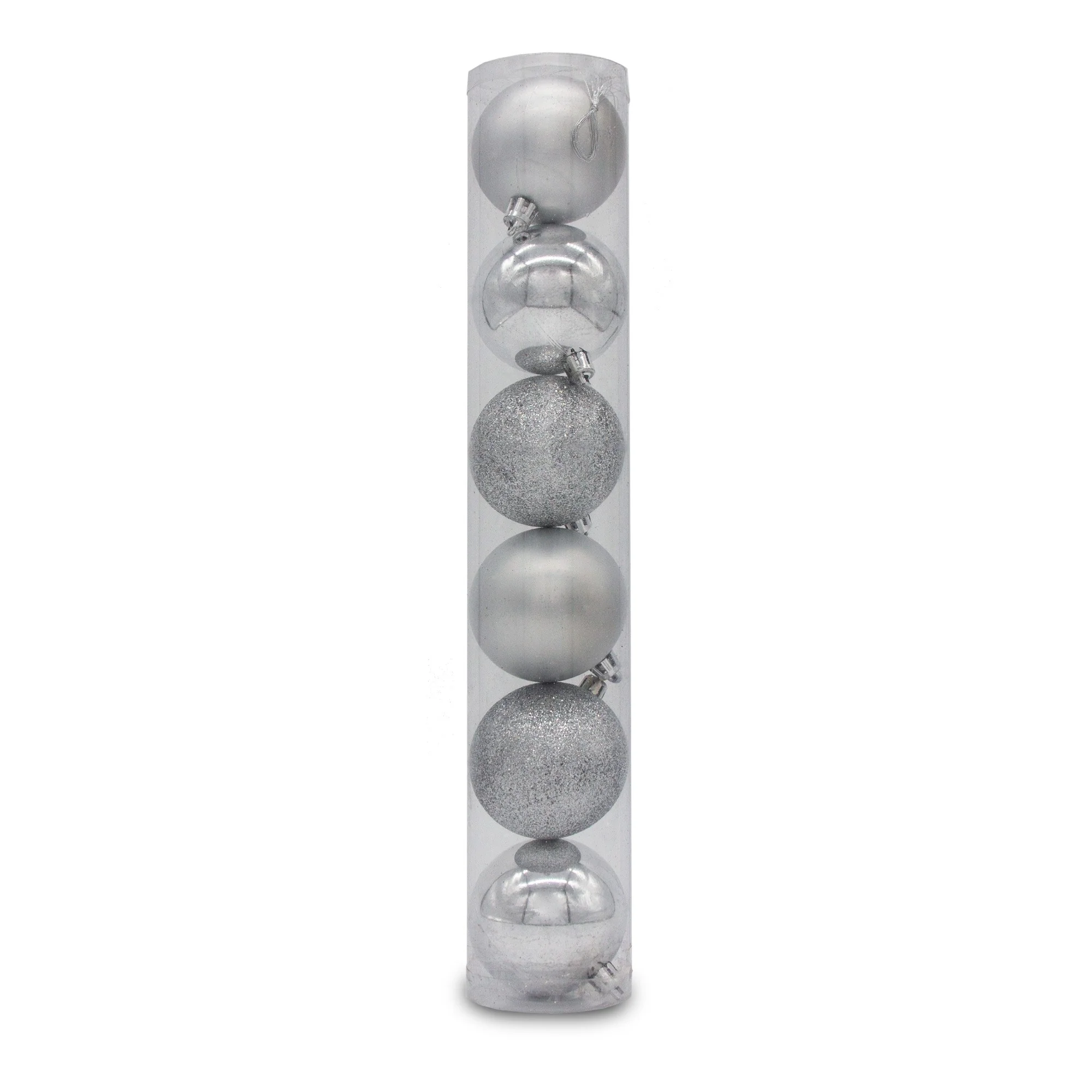 Christmas Sparkle Tube of 6 6cm Shatterproof Baubles in Red - Image 4