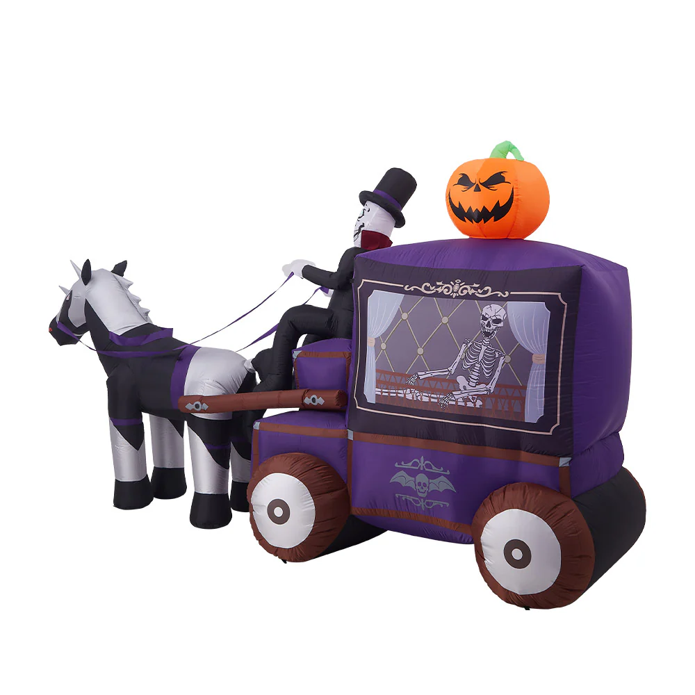 6ft Halloween Grim Reaper Carriage Inflatable With Build-In LED - Image 6