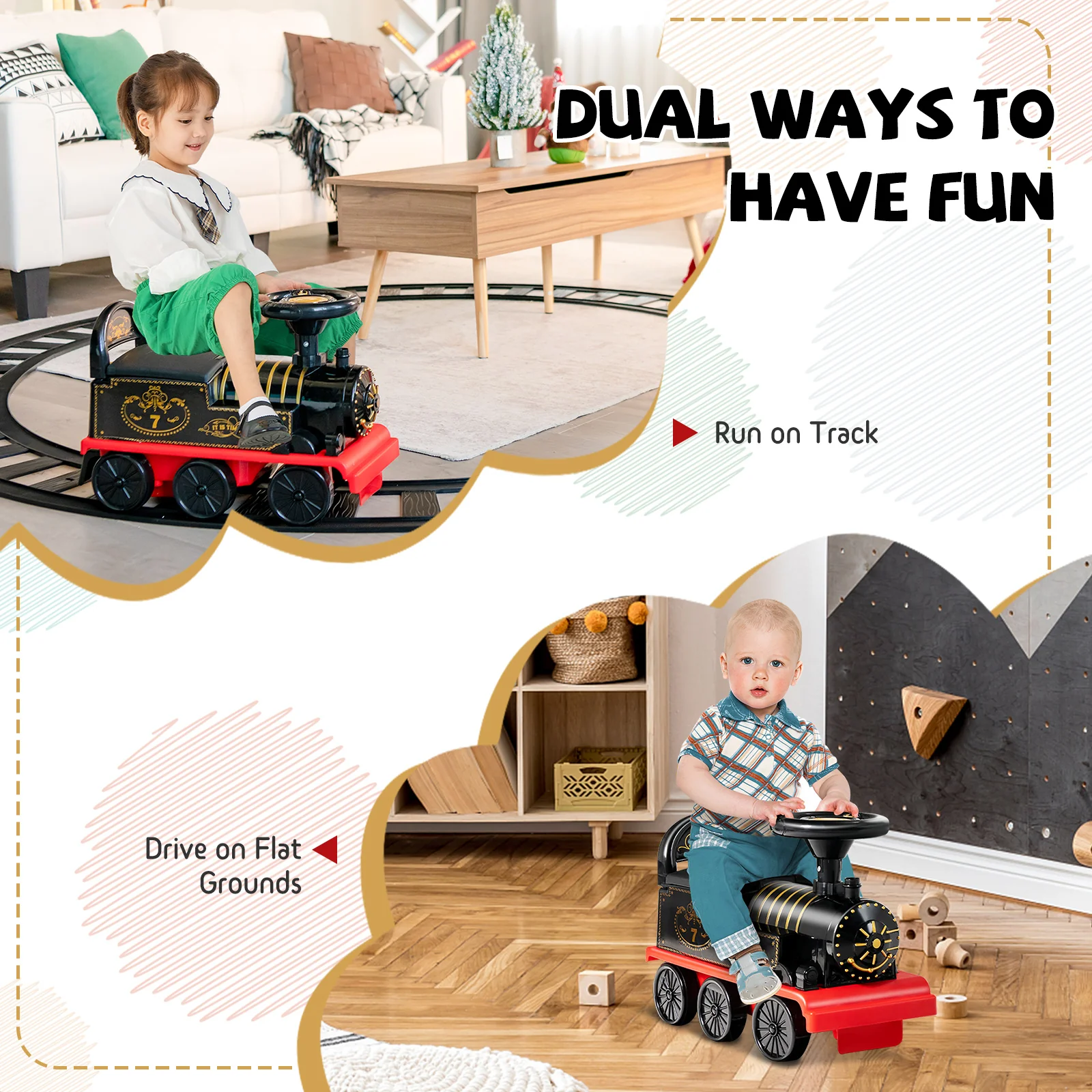 6V Battery Powered Electric Ride On Car for Boys Girls Ages 3+ Years-Black - Image 10
