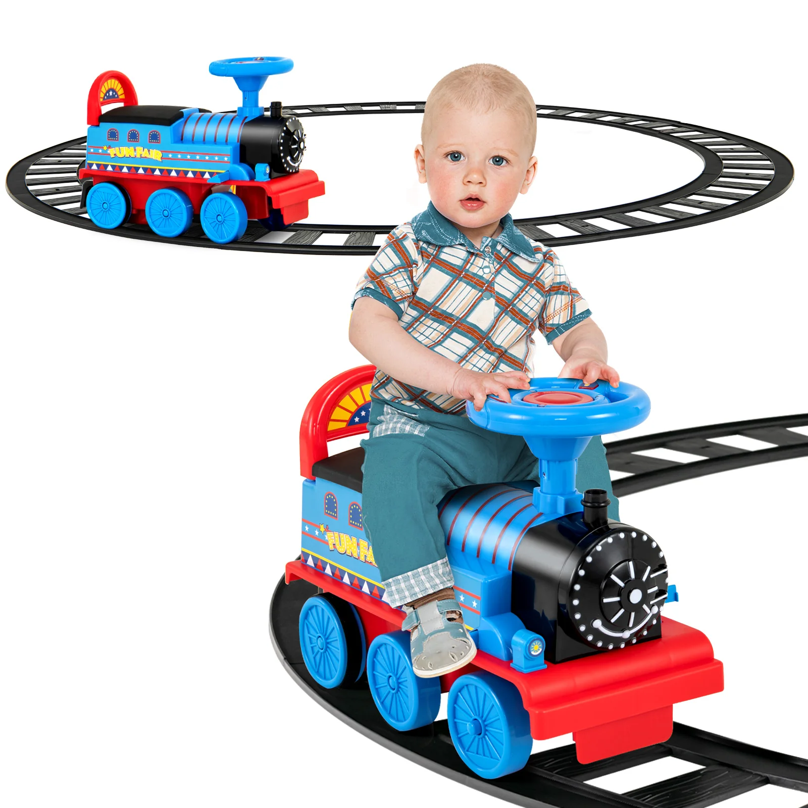 6V Battery Powered Electric Ride On Car for Boys Girls Ages 3+ Years-Navy - Image 4