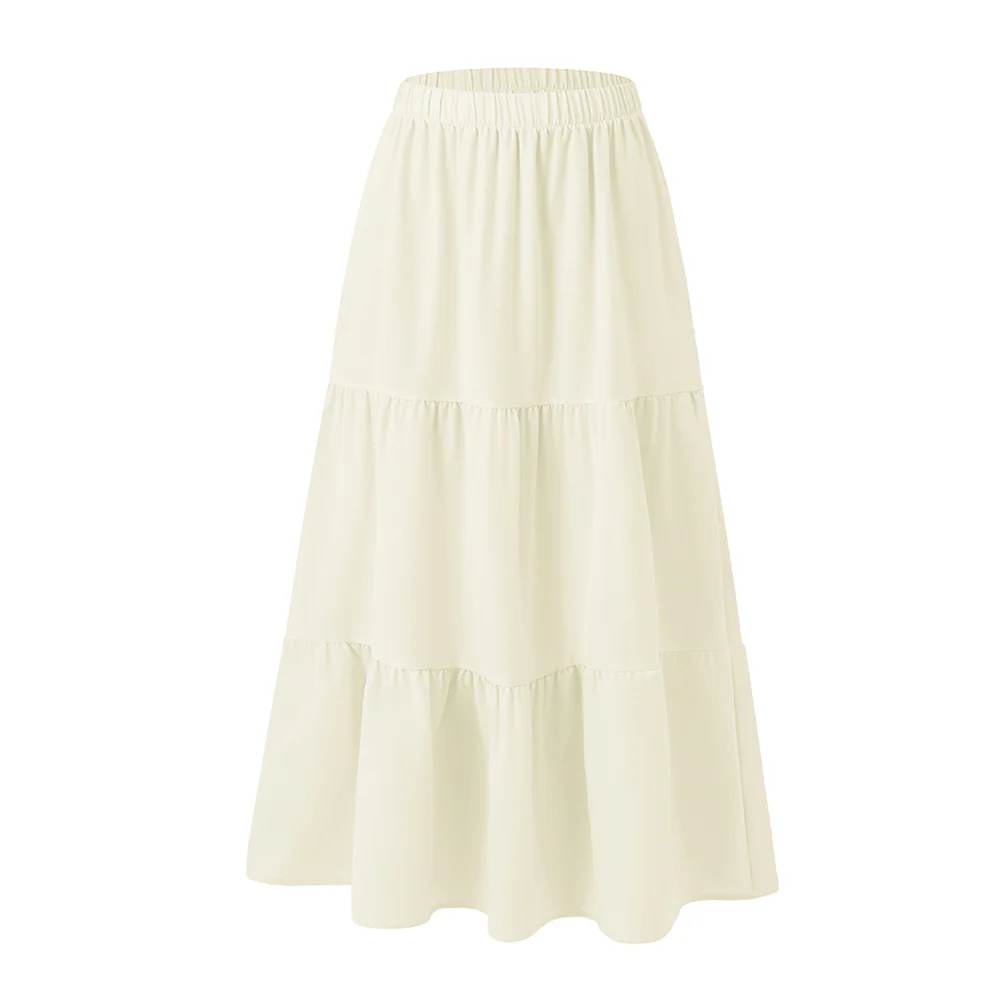 A-line Swing Pleated Midi Skirt - Image 3