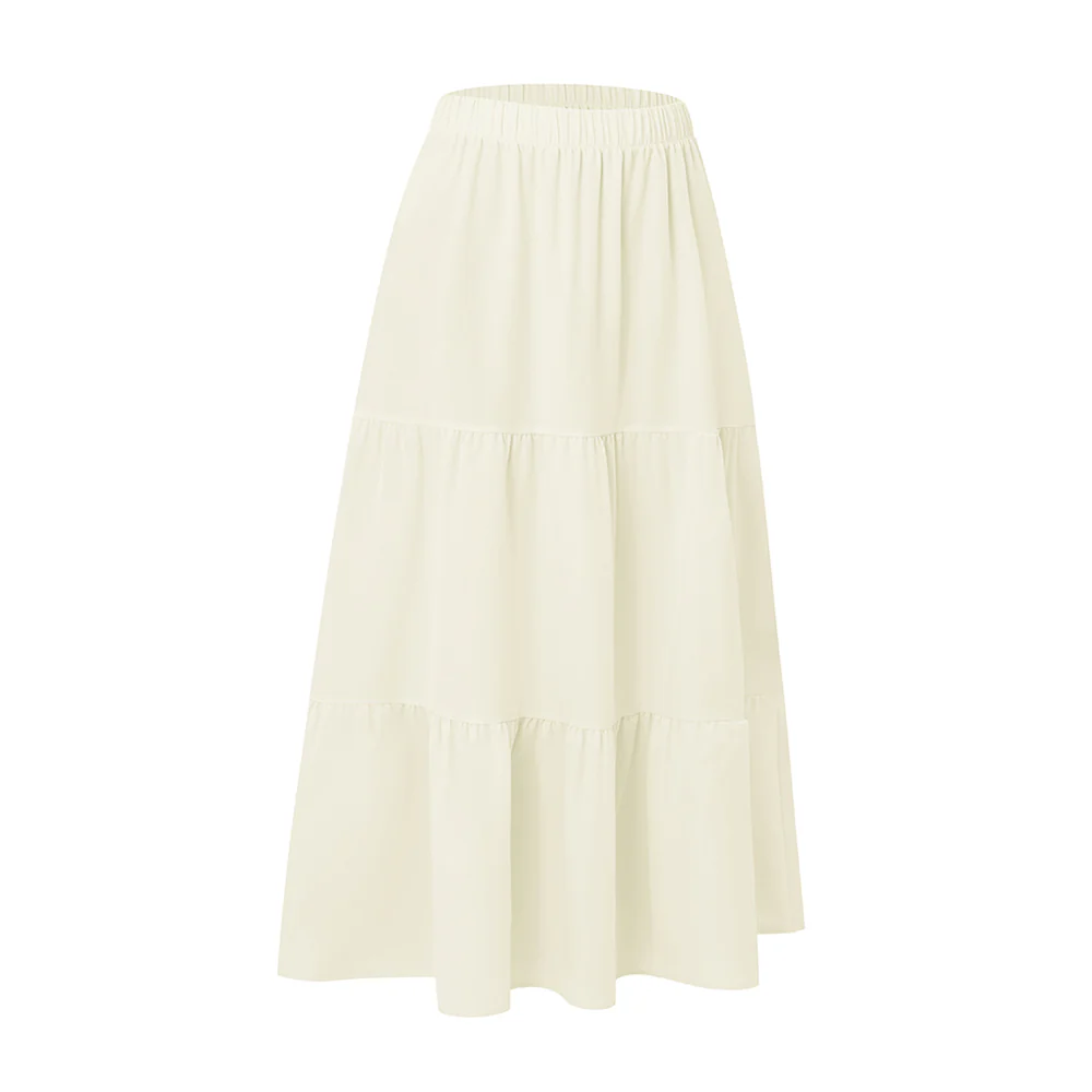 A-line Swing Pleated Midi Skirt - Image 4