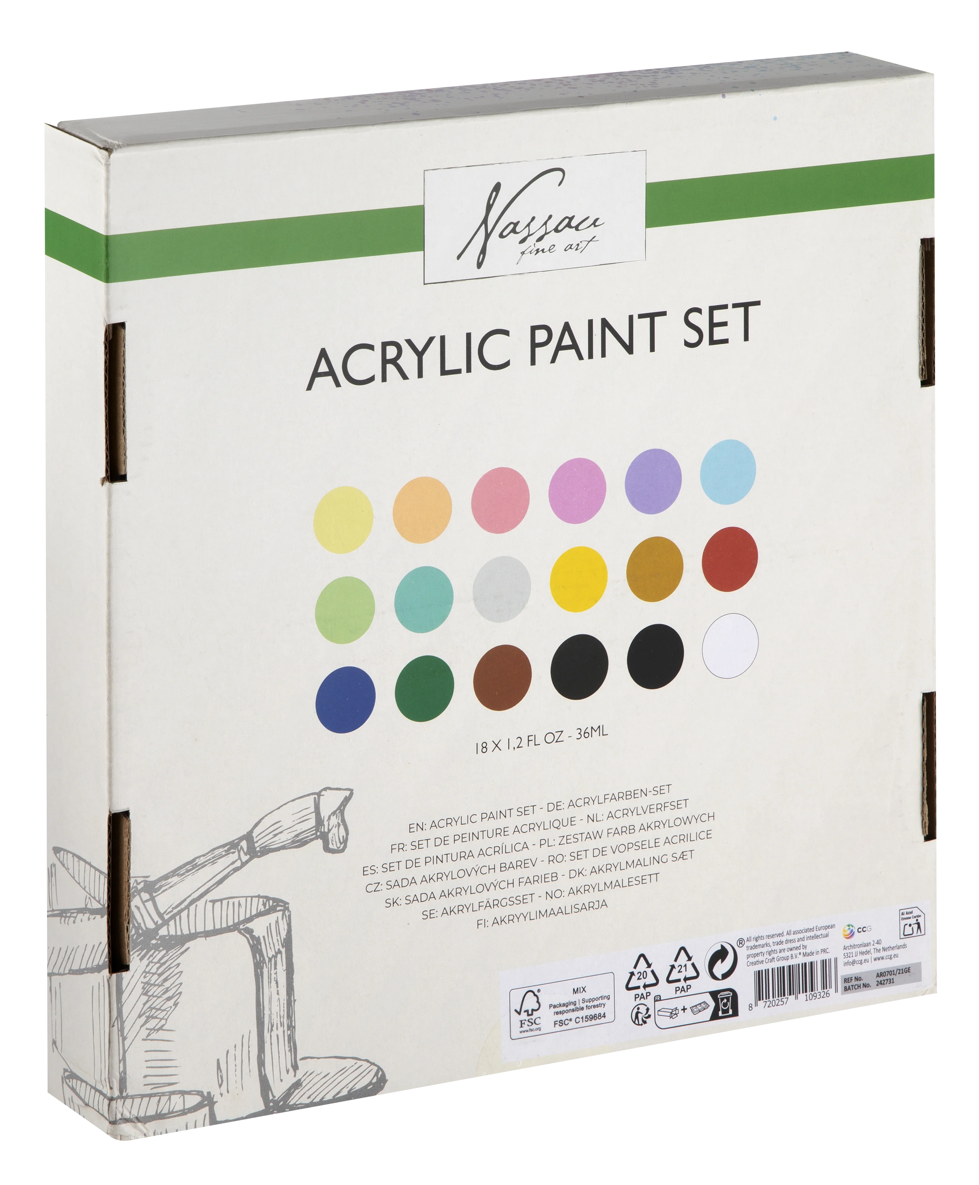 Acrylic Paint, 18 X 36ml - Image 3