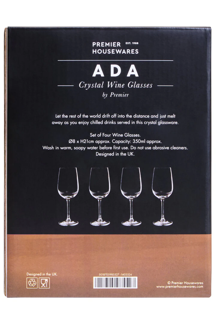 Ada Set of Four Crystal Wine Glasses - Image 10