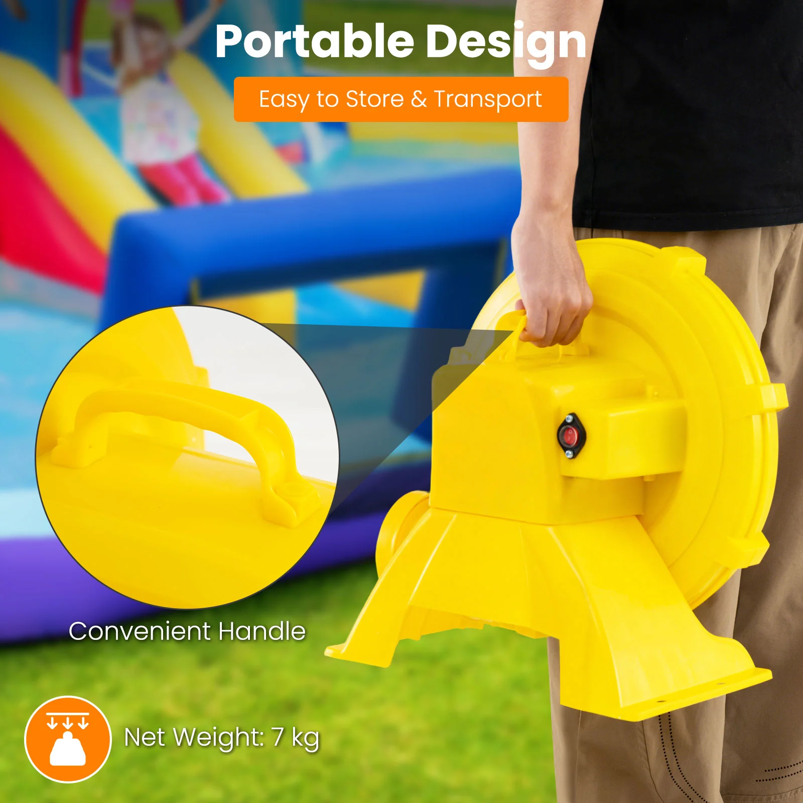 Air Blower 750W Air Pump Fan With Convenient Handle And Ground Stakes - Image 5