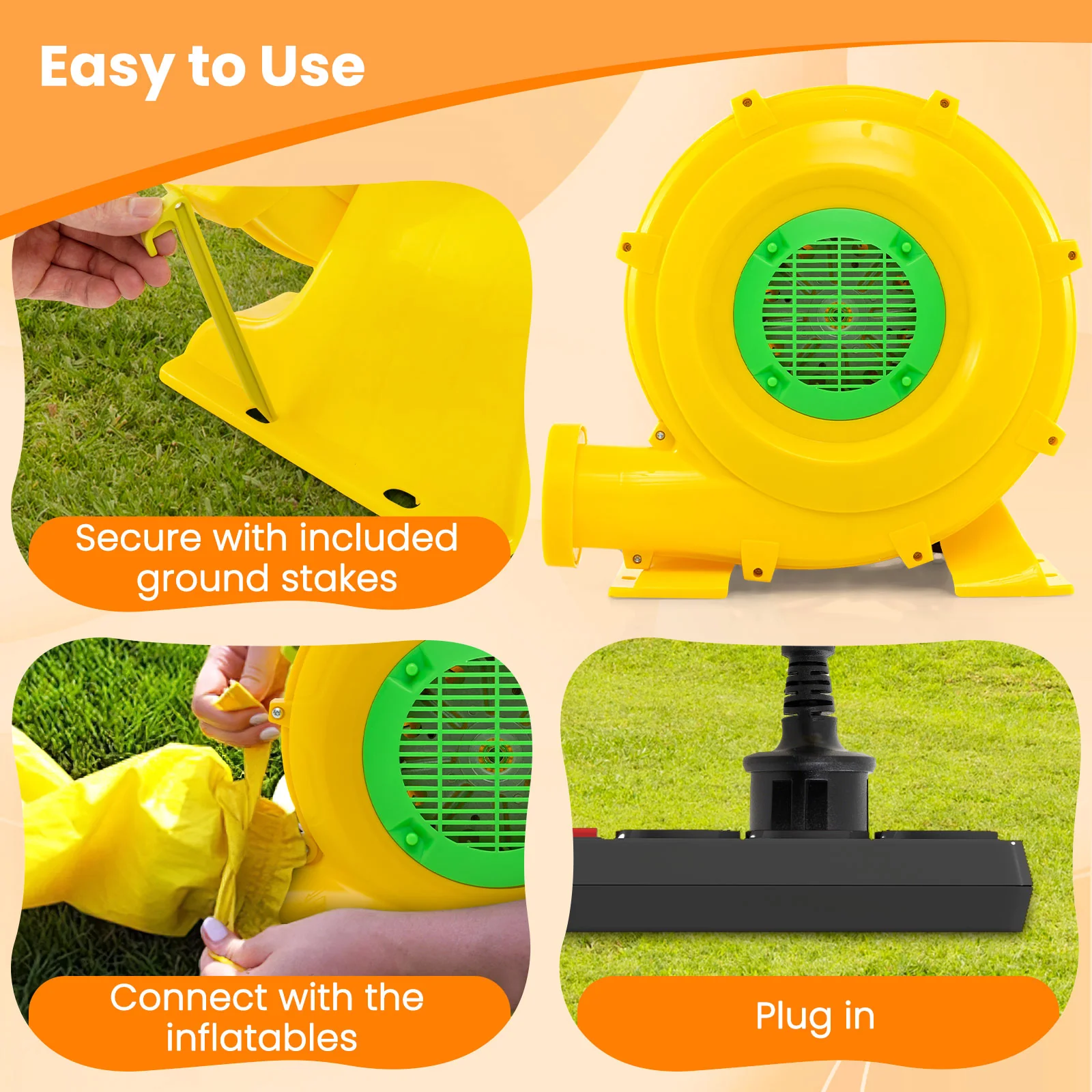 Air Blower 750W Air Pump Fan With Convenient Handle And Ground Stakes - Image 8