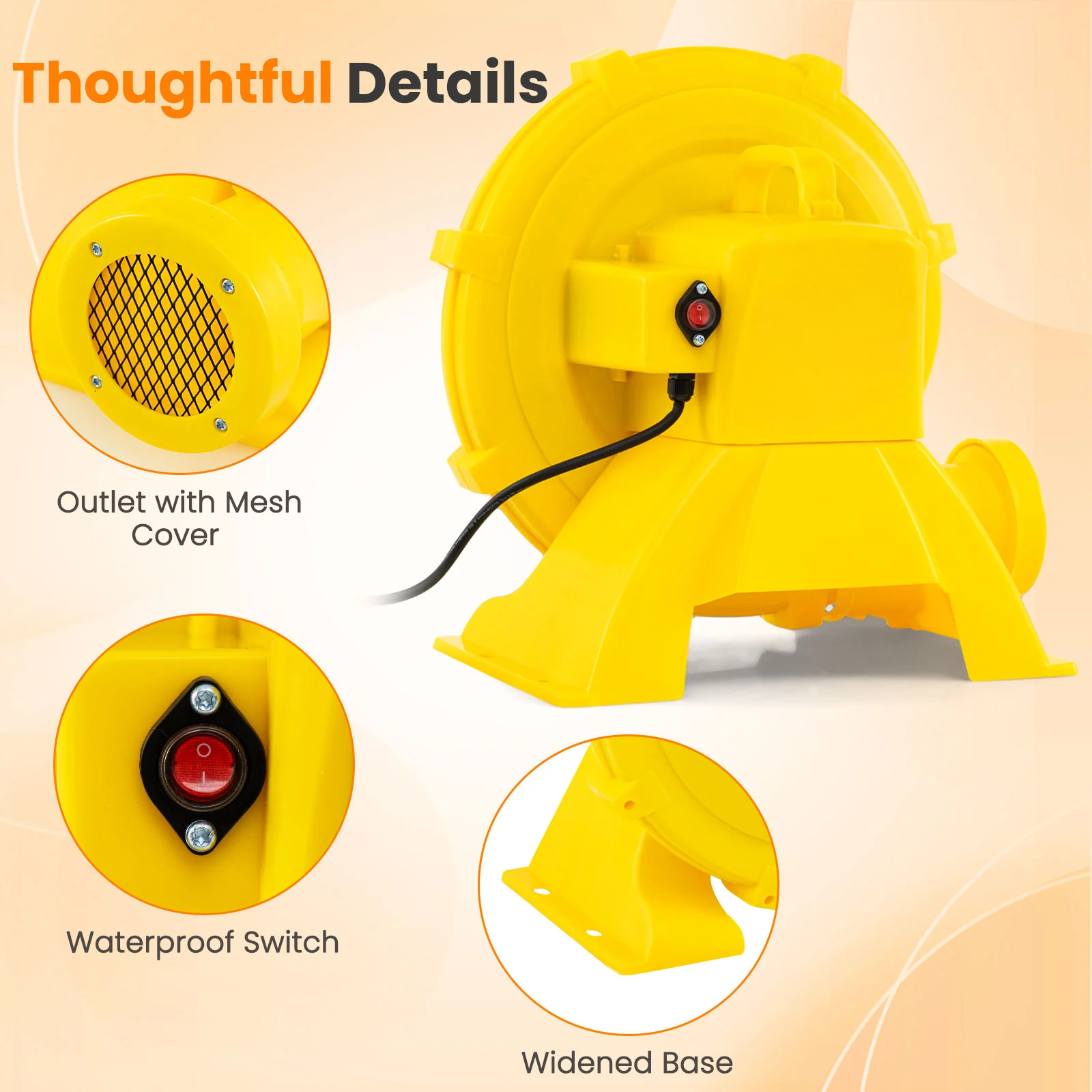 Air Blower 750W Air Pump Fan With Convenient Handle And Ground Stakes - Image 9